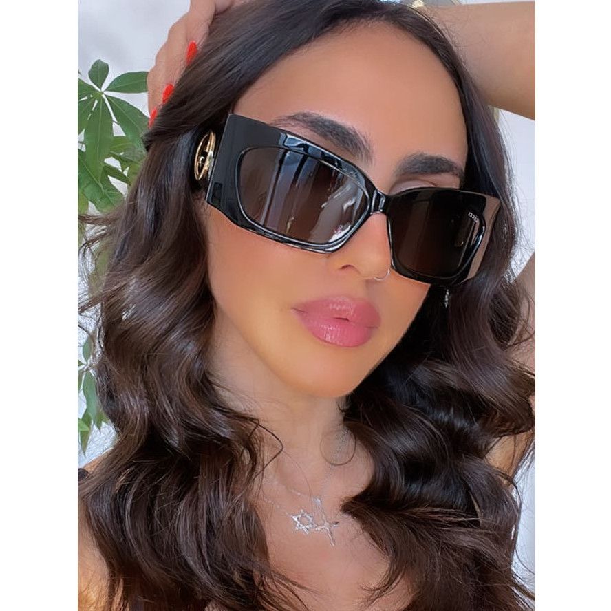 NEW Gucci GG1412S Black Shield Sunglasses $695