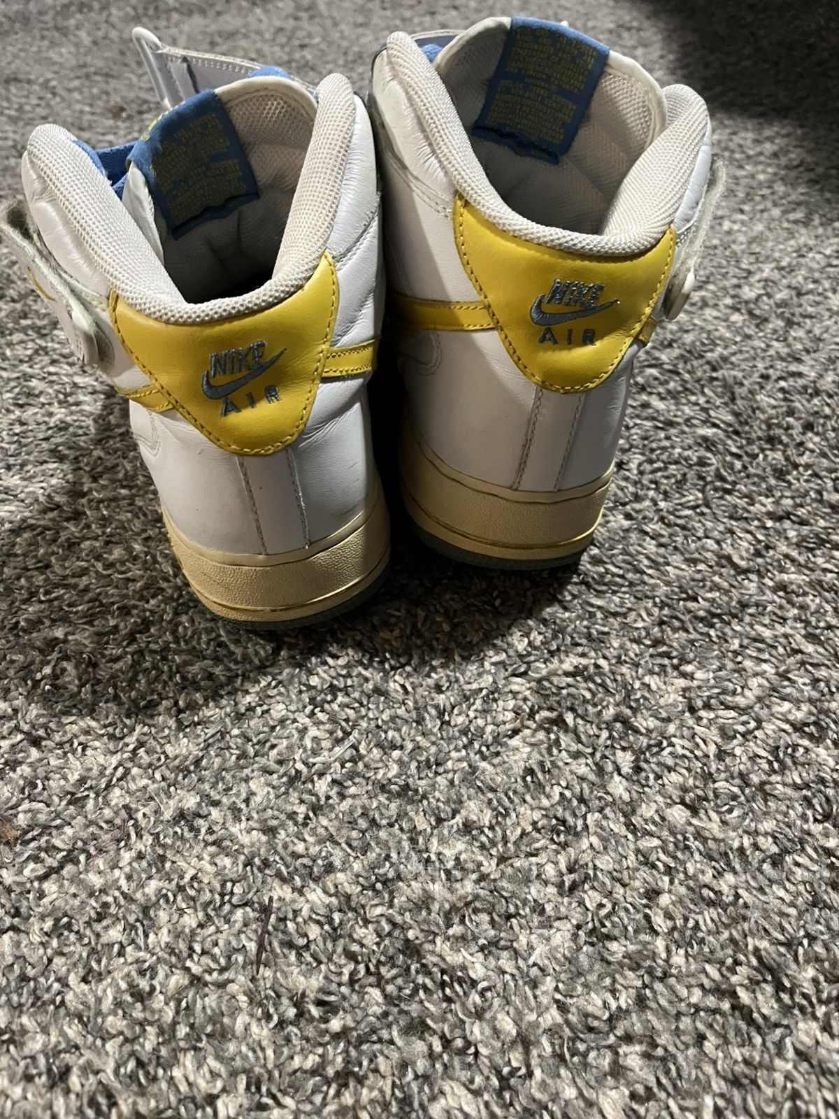Nike Nike Air Force 1 - white blue and yellow Size US 10.5 / EU 43-44 - 3 Thumbnail