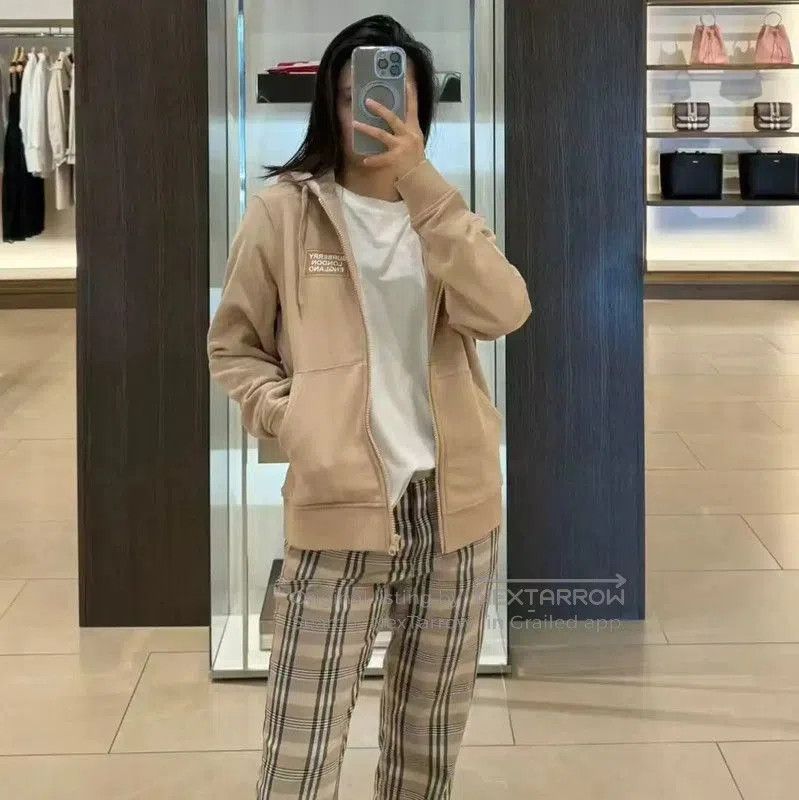 Burberry Burberry Khaki Cotton Logo Hoodie for Women. Size M / US 6-8 / IT 42-44 - 5 Thumbnail