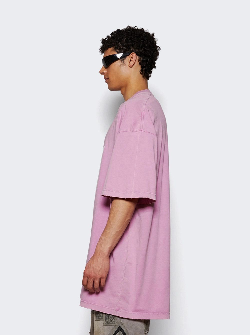 032c o1mle1125 Unisex Point Zero Oversized T-Shirt in Pink Size L / US 10 / IT 46 - 3 Thumbnail