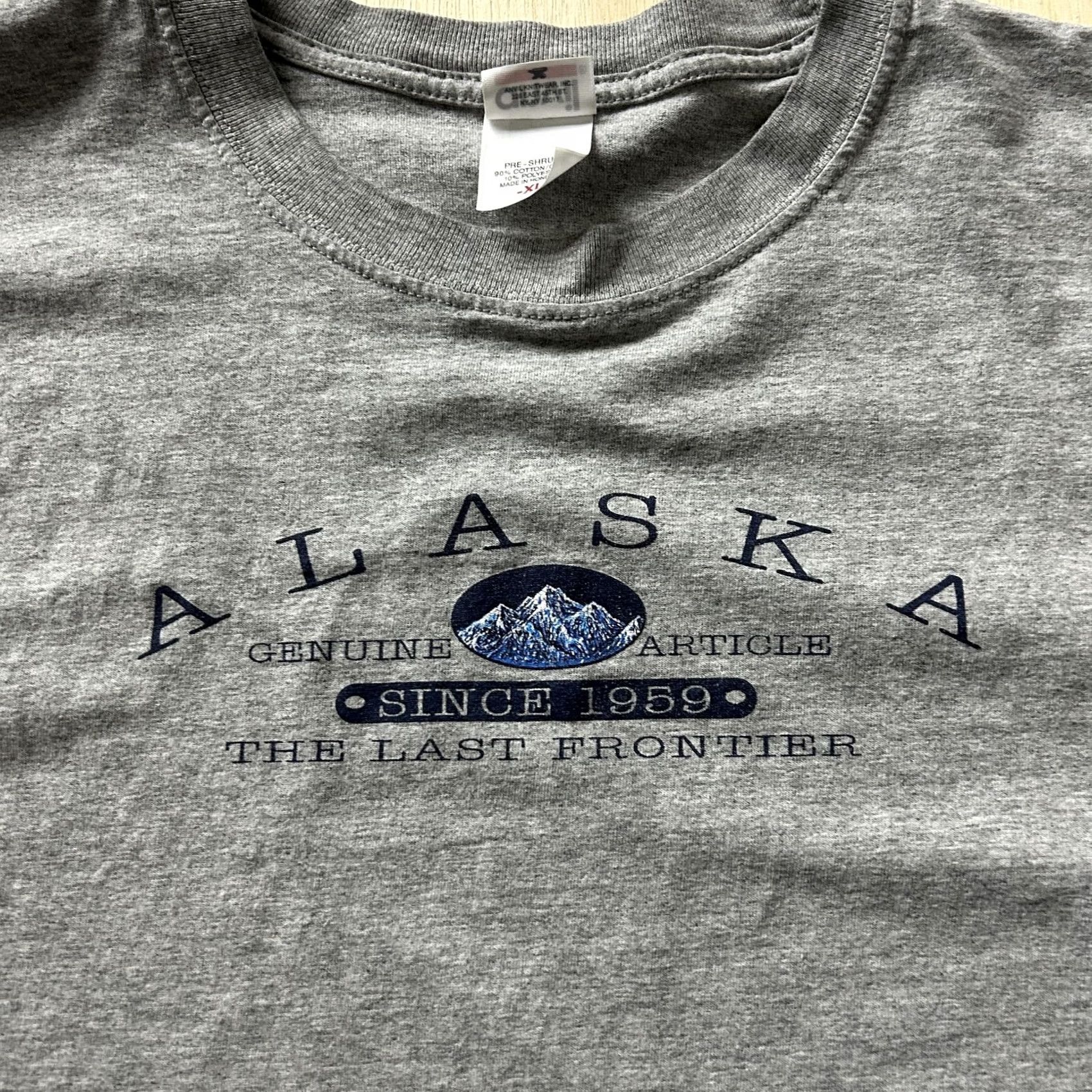 Anvil VINTAGE Anvil Alaska The Last Frontier Shirt Mens XL Gray Long Sleeve Tee Size US XL / EU 56 / 4 - 3 Thumbnail