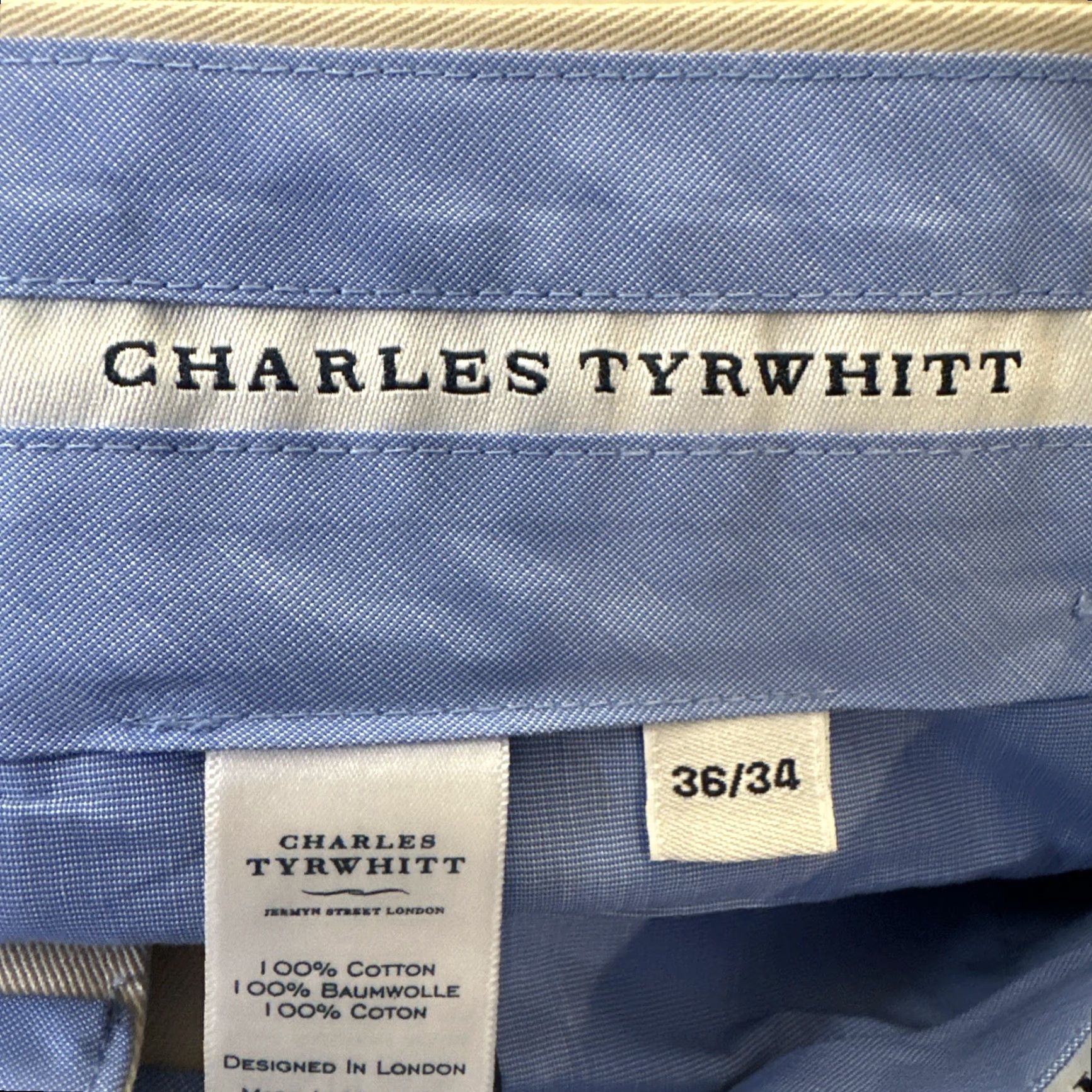 Charles Tyrwhitt Charles Tyrwhitt Pants Mens 36x34 Beige Straight Leg Flat Front Khakis Size US 36 / EU 52 - 6 Thumbnail