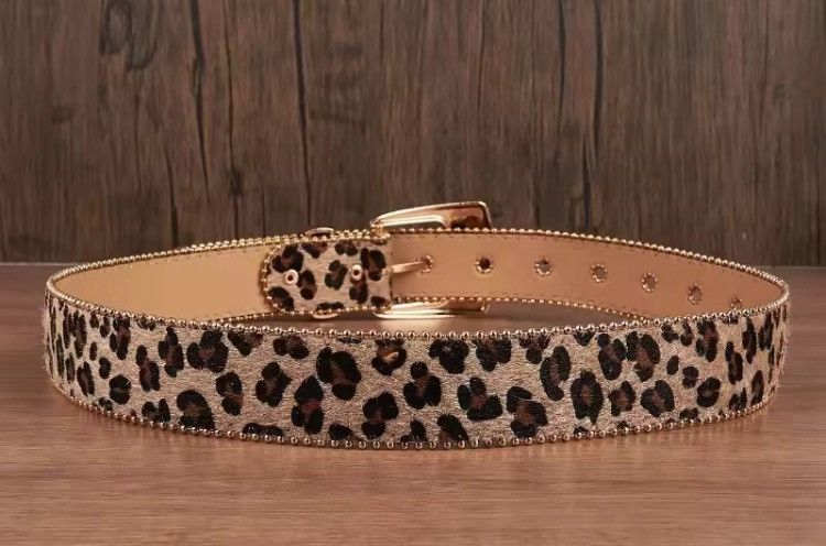 Leather 100 Cm Leopard Print PU Leather Belt Size ONE SIZE - 4 Thumbnail