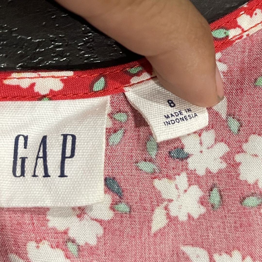 Gap Ditsy Floral V-Neck Short Sleeve Fit & Flare Dress Boho Chic Size M / US 6-8 / IT 42-44 - 3 Thumbnail