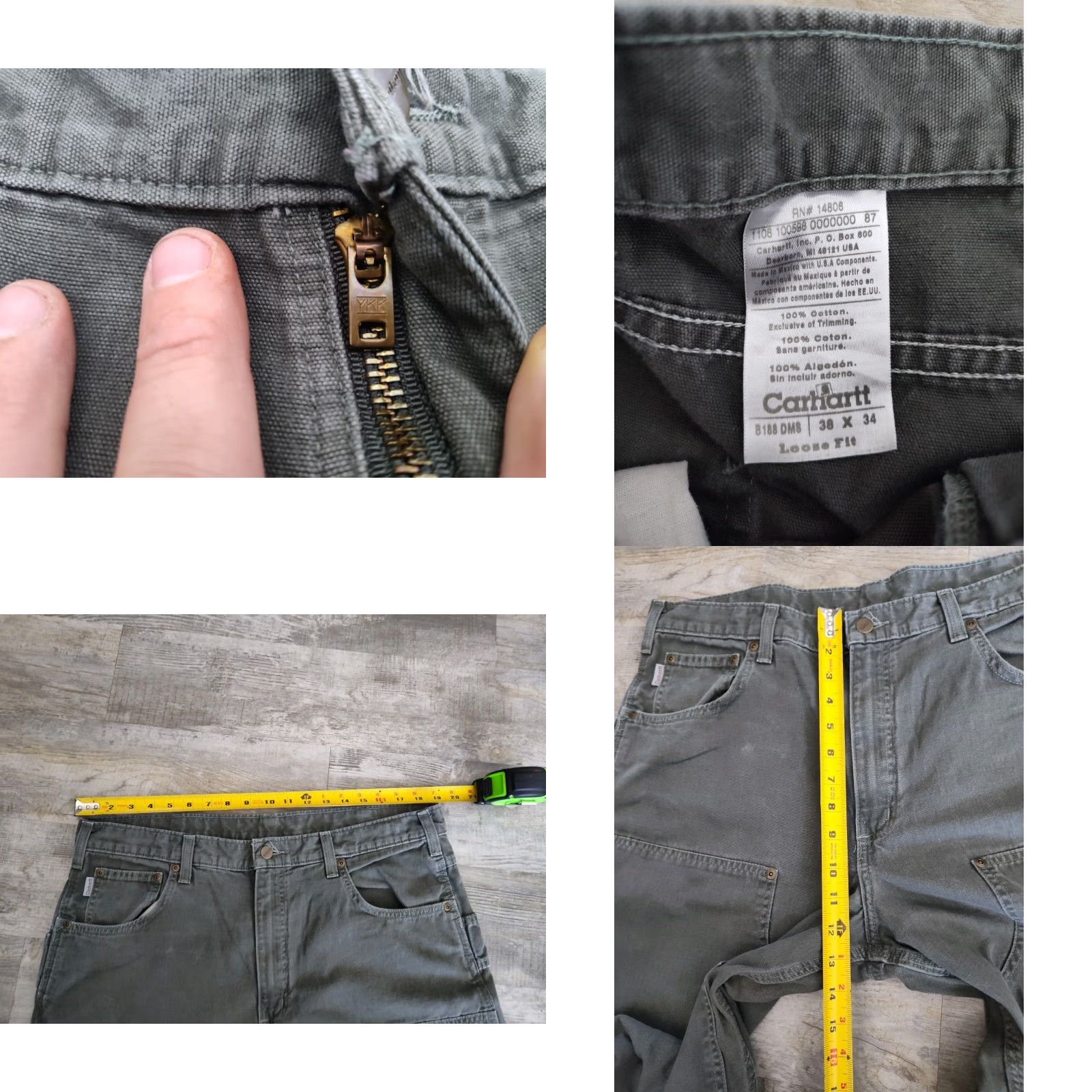 Carhartt VINTAGE Carhartt Men's Workwear Pants 38x34 Canvas Double Knee Cargo Relaxed Fit Green Size US 38 / EU 54 - 8 Thumbnail