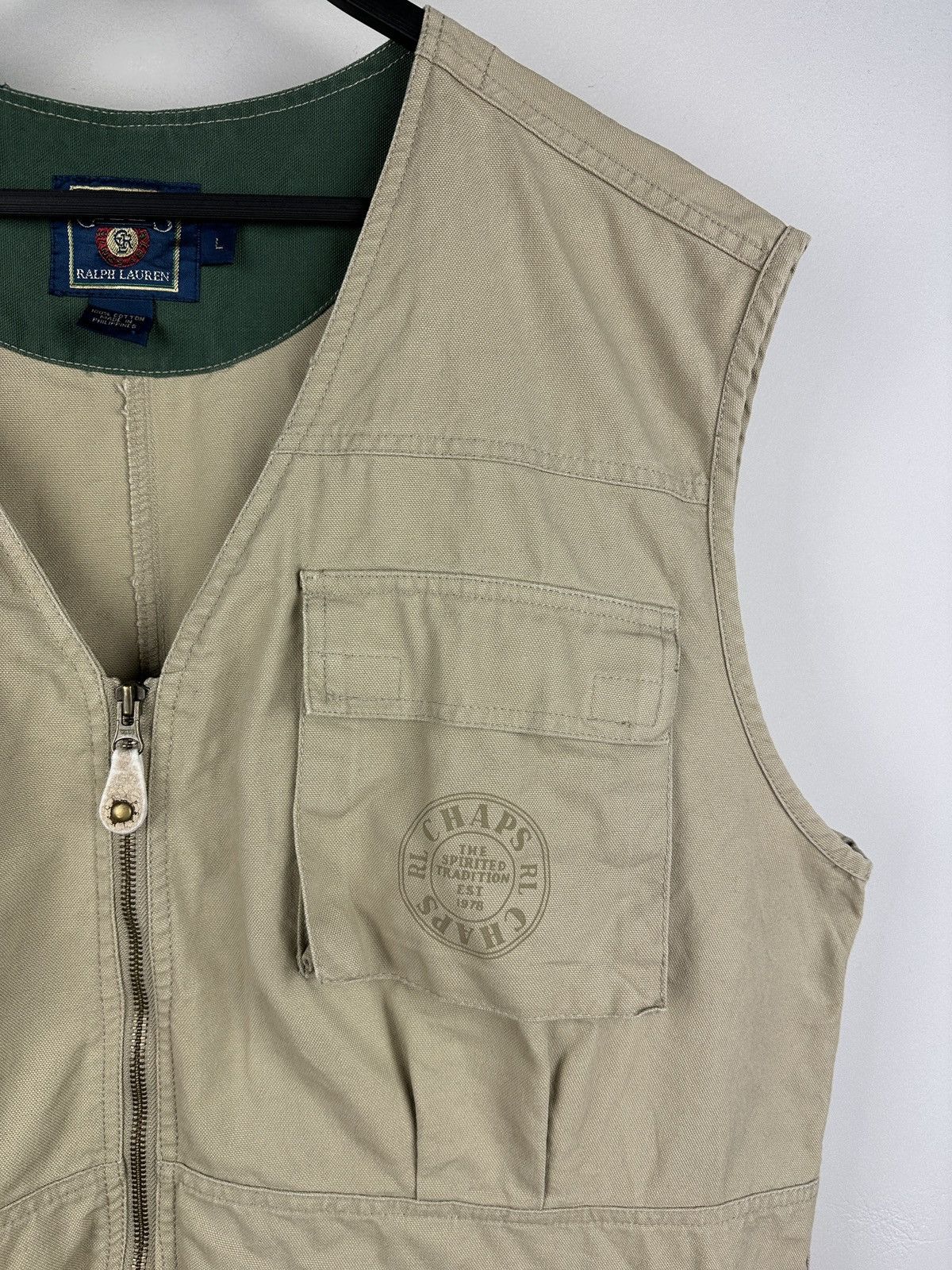Chaps Ralph Lauren × Vintage Vintage Chaps Ralph Lauren Field Utility Fishing Zip Vest Size US L / EU 52-54 / 3 - 3 Thumbnail