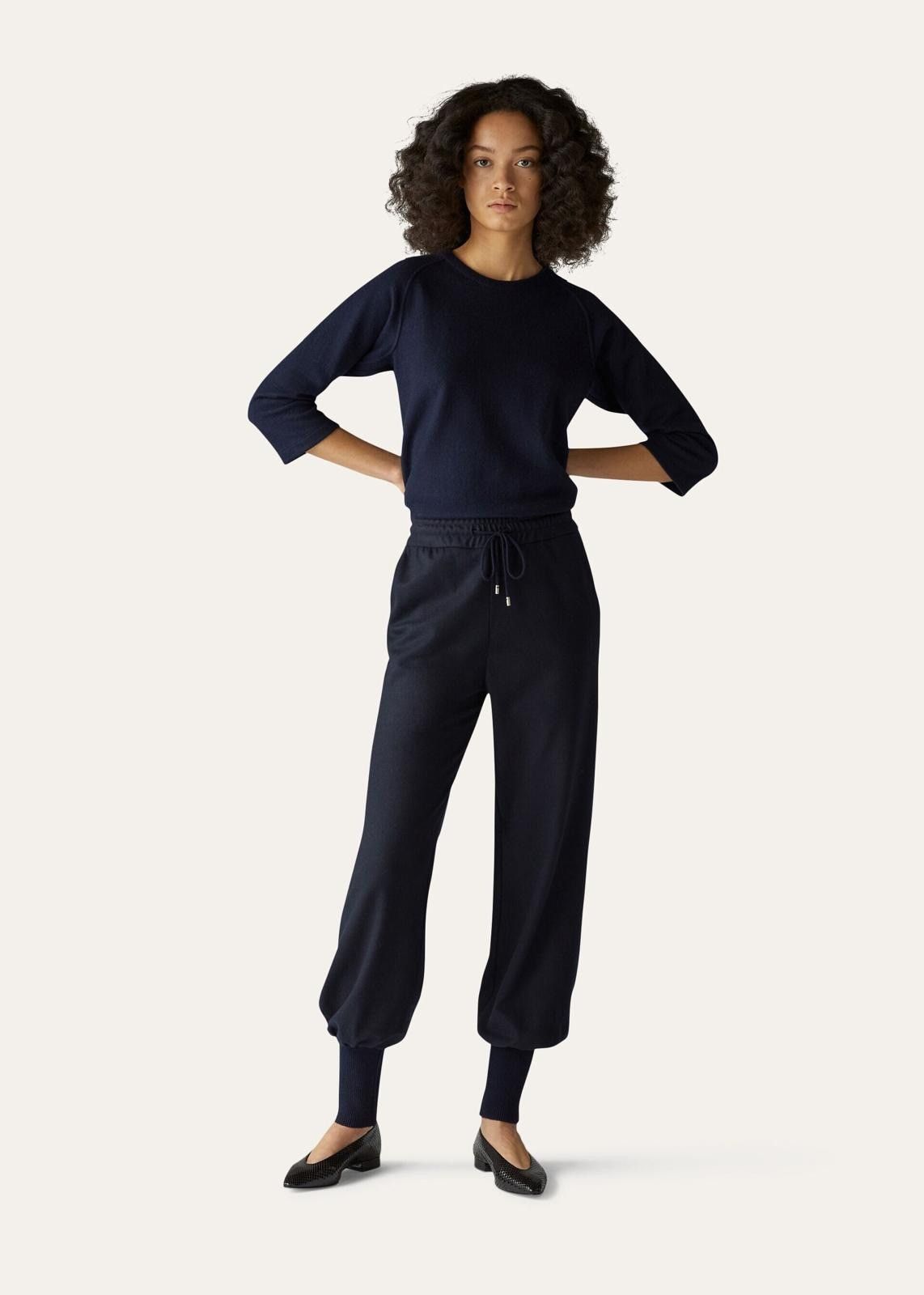 Loro Piana o1srvl11e0824 Jersey Darhan Long Sleeve T-Shirt in Navy Blue Size XXL / US 16-18 / IT 52-54 - 2 Thumbnail
