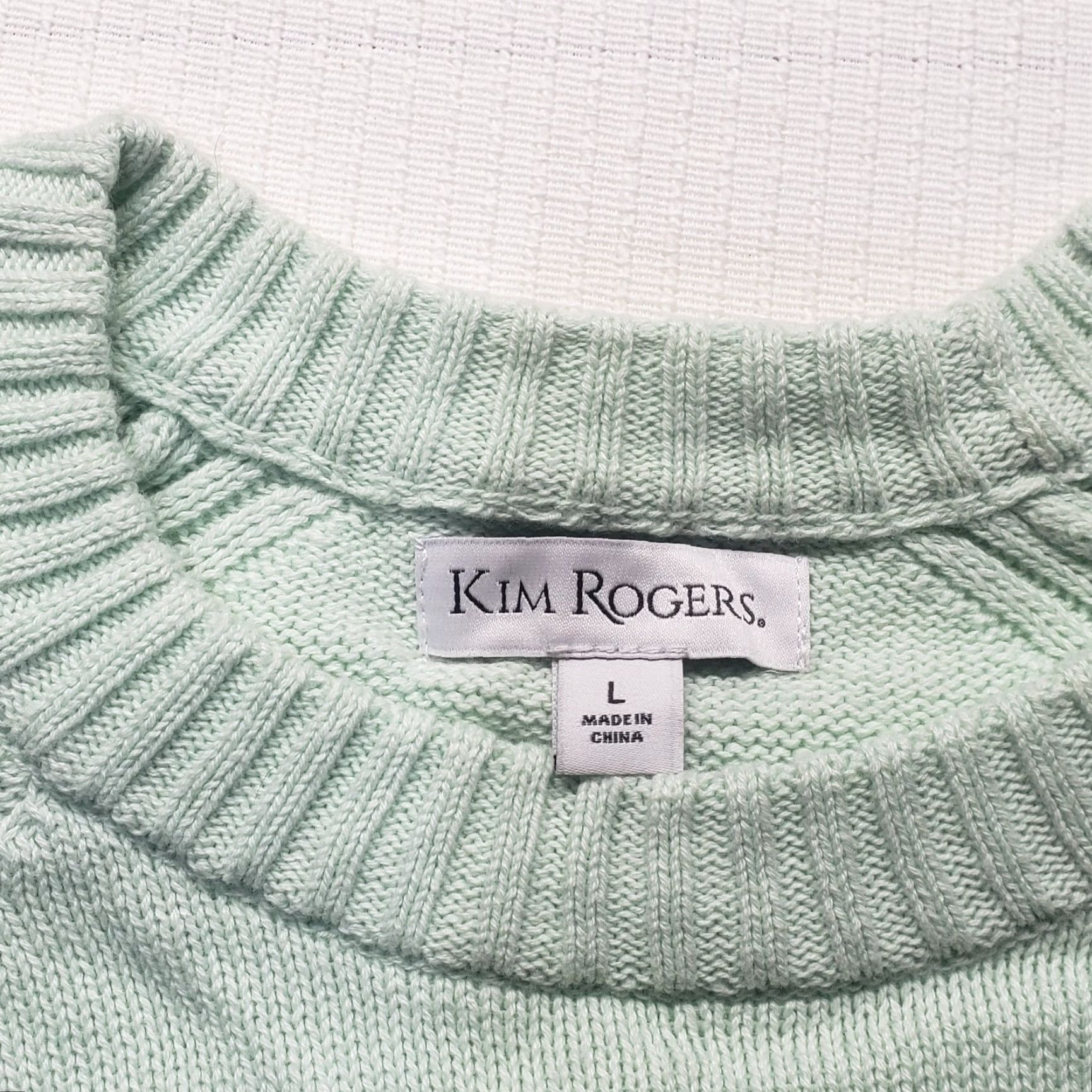 Vintage Kim Rogers Solid Light Green Knit Long Sleeve Sweater Adult Women's Size L Green Knit Sweater Women L Shirt? Size L / US 10 / IT 46 - 2 Thumbnail