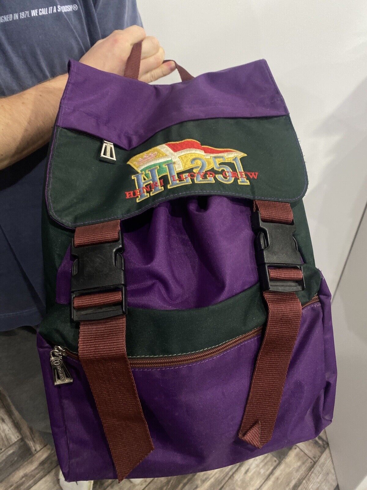 Henri Lloyd Vintage 1990s 90s Henri Lloyd Olmes Carretti Backpack Retro Size ONE SIZE - 16 Thumbnail