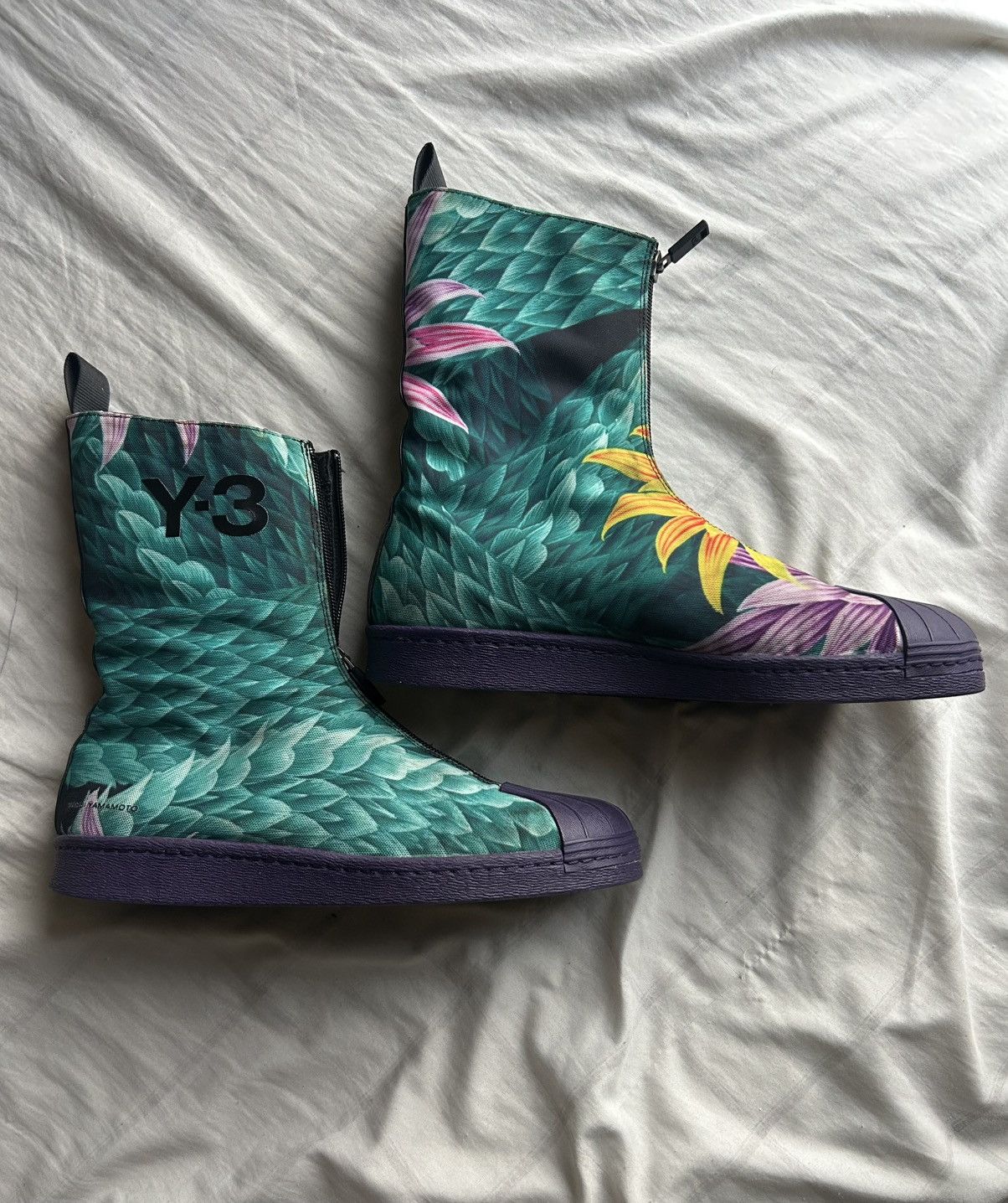 Y-3 Y-3 Floral Print Foldable Sneakers(Rare) Size US 9 / EU 42 - 3 Thumbnail