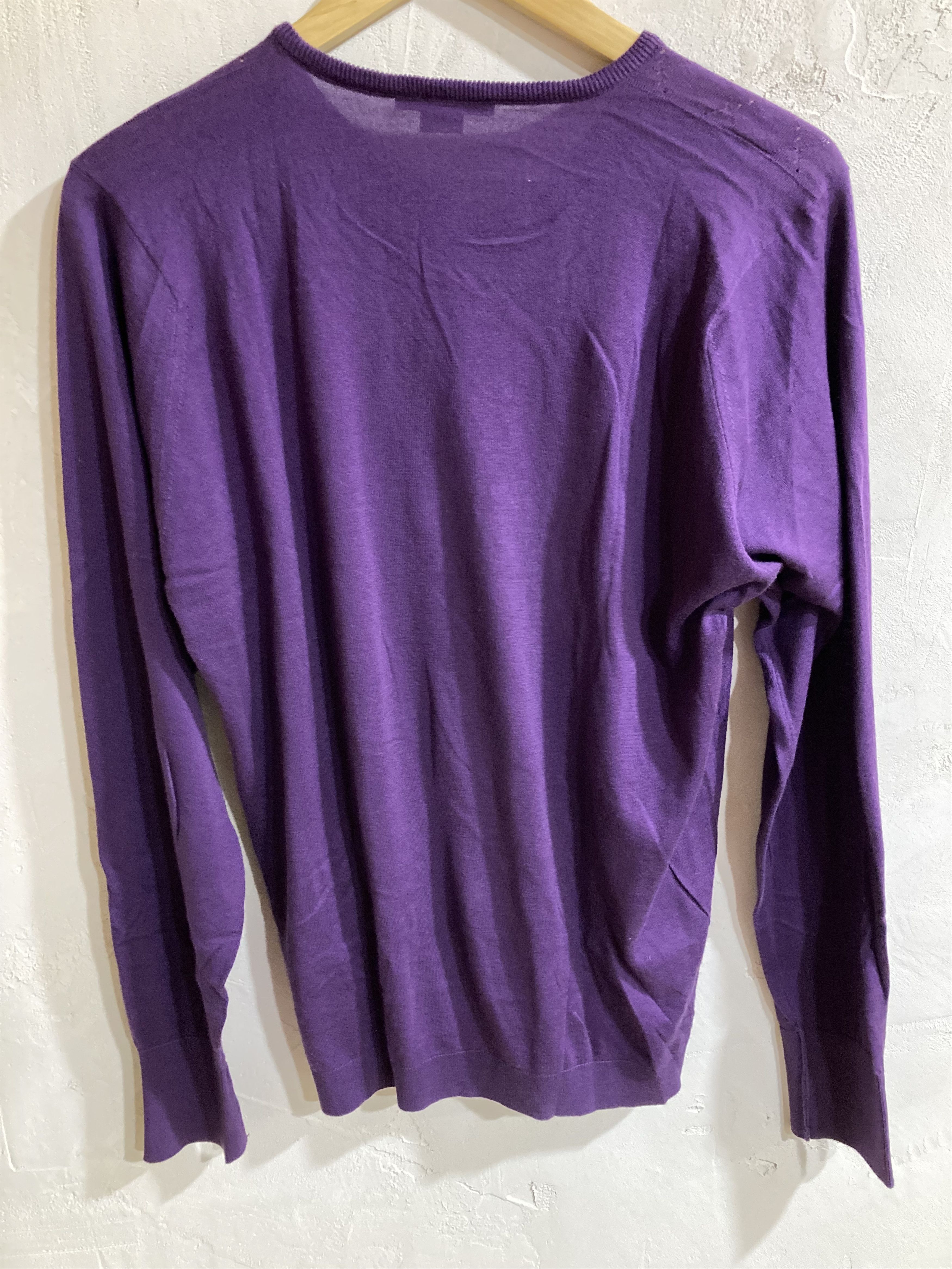 John Smedley John Smedley For + v-neck long sleeve purple pullover Size US M / EU 48-50 / 2 - 3 Thumbnail