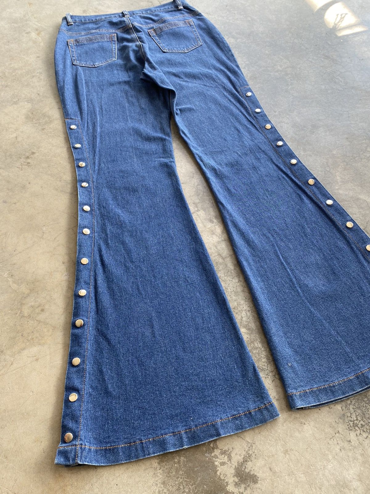Japanese Brand Super Flare Jeans Japanese Mouth Valley Button Up Leg p175 Size 29" - 3 Thumbnail
