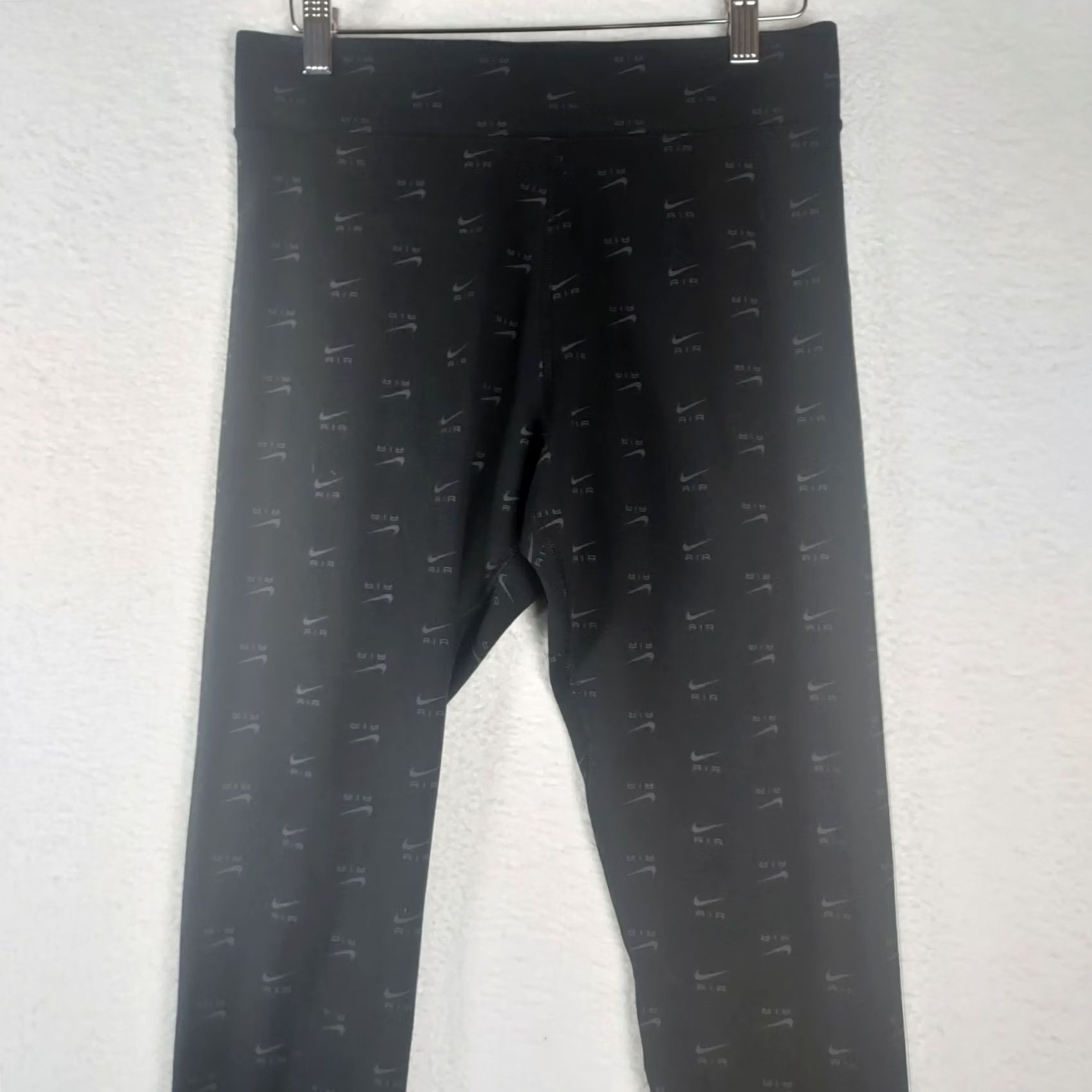 Nike VINTAGE Nike Air Womens M High Rise Black Full Length Logo Leggings New With Tags Size 32" / US 10 / IT 46 - 3 Thumbnail