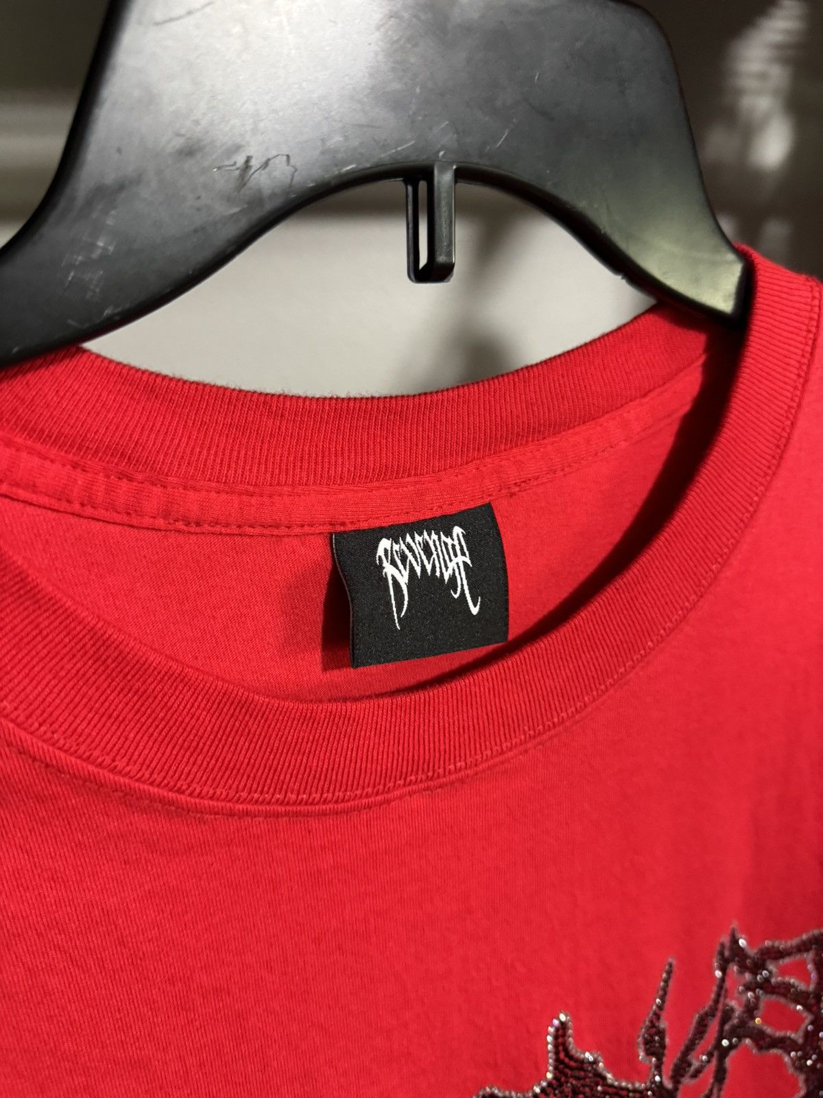 Revenge Revenge Rhinestone Lightning Tee Red XL Size US XL / EU 56 / 4 - 4 Thumbnail
