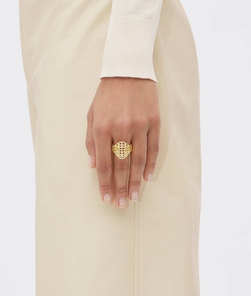 Bottega Veneta BOTTEGA VENETA Outline gold Sterling silver cage ring 8 17 q Size ONE SIZE - 2 Thumbnail