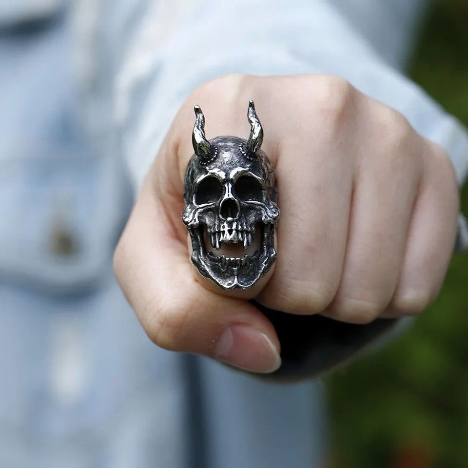 Jewelry Horned Satan Devil Ring Size 9 Size ONE SIZE - 5 Thumbnail