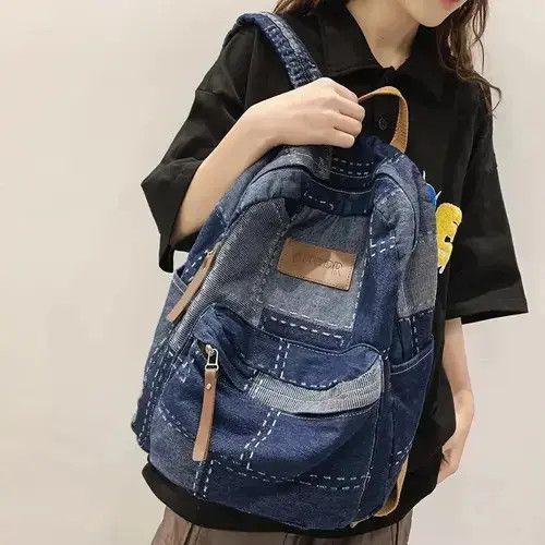 Japanese Brand Cool Patch Backpack Denim Size ONE SIZE - 1 Thumbnail