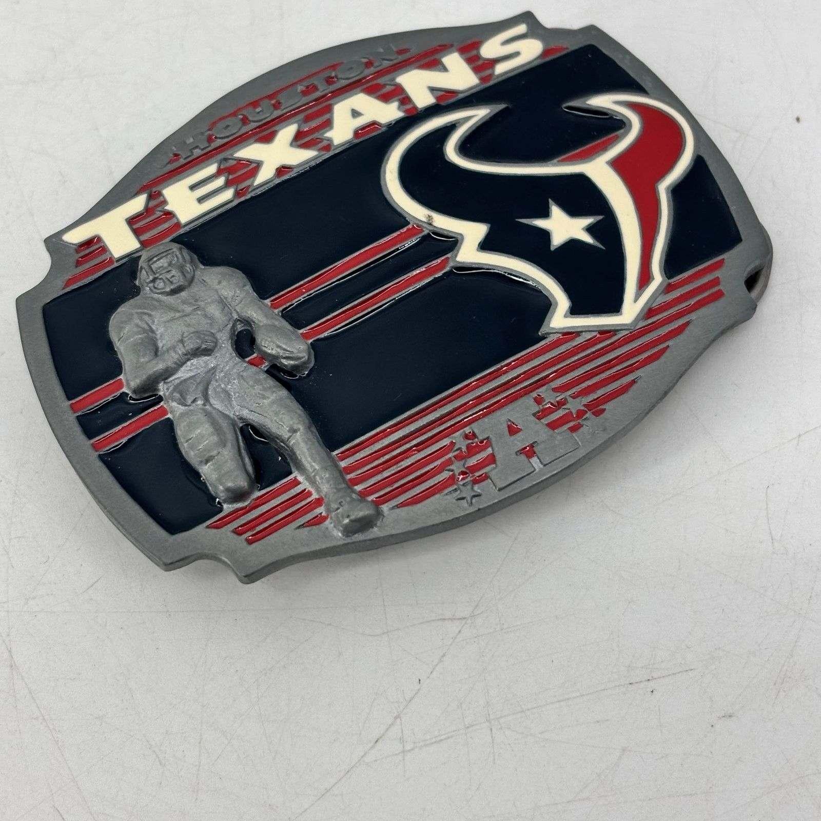 Vintage Houston Texans Belt Buckle Pewter Enamel 2008 Football Red Size ONE SIZE - 11 Thumbnail