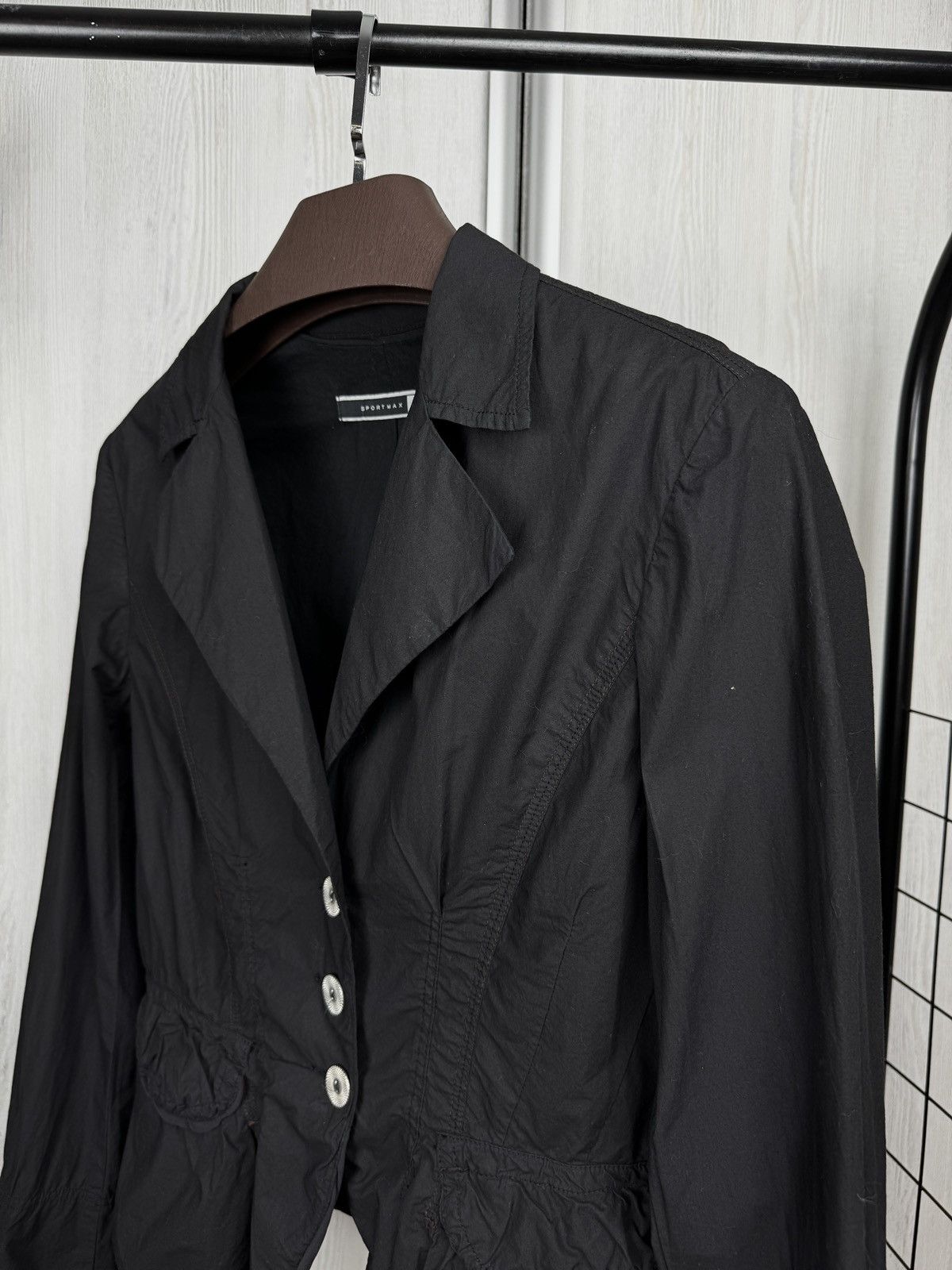 Sportmax Sportmax Code Max Mara black avant garde cotyon silk blazer Size XL / US 12-14 / IT 48-50 - 5 Thumbnail