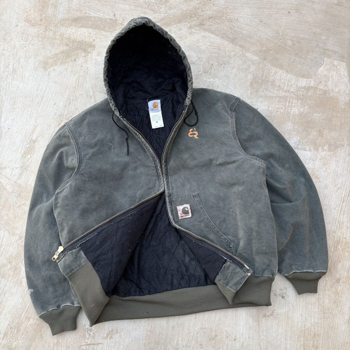 Carhartt Vintage 00s Sunfaded Carhartt Active Hooded Jacket Size US XL / EU 56 / 4 - 3 Thumbnail