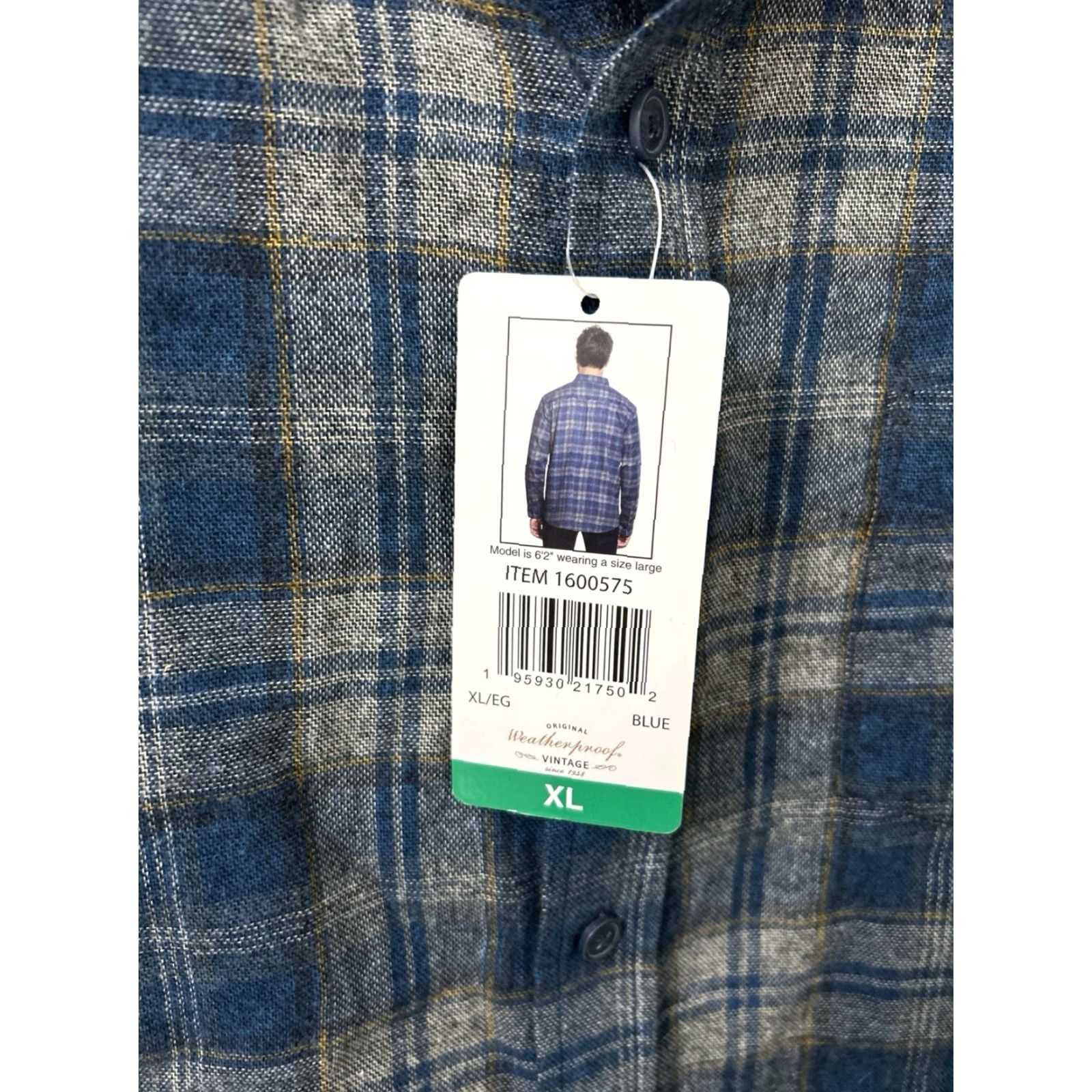 Weatherproof Weatherproof Vintage Shirt Mens XL Blue Gray Plaid Button Down L/S NWT Size US XL / EU 56 / 4 - 5 Thumbnail