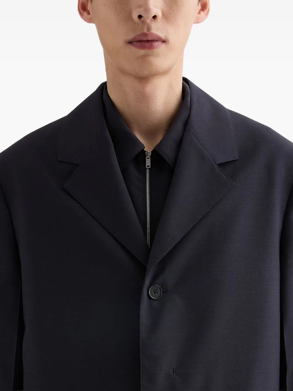Jil Sander o1loc1c0426 Wool Twill Jacket in Dark Blue Size US L / EU 52-54 / 3 - 3 Thumbnail