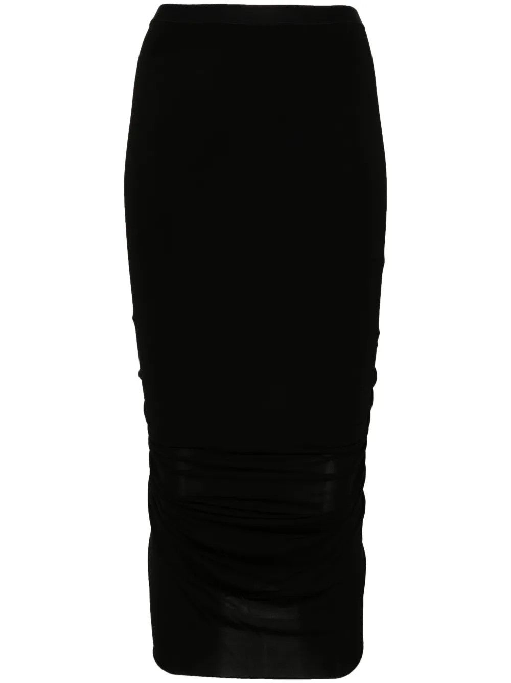 Rick Owens o1y0126 Midi Skirt in Black Size 28" / US 6 / IT 42 - 1 Thumbnail