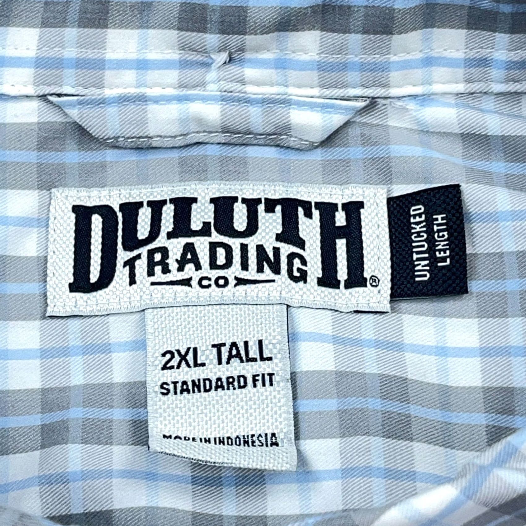 Vintage Duluth Trading Shirt Mens 2XL Tall Blue Plaid Button Up Untucked Fit Performance Size US XXL / EU 58 / 5 - 4 Thumbnail