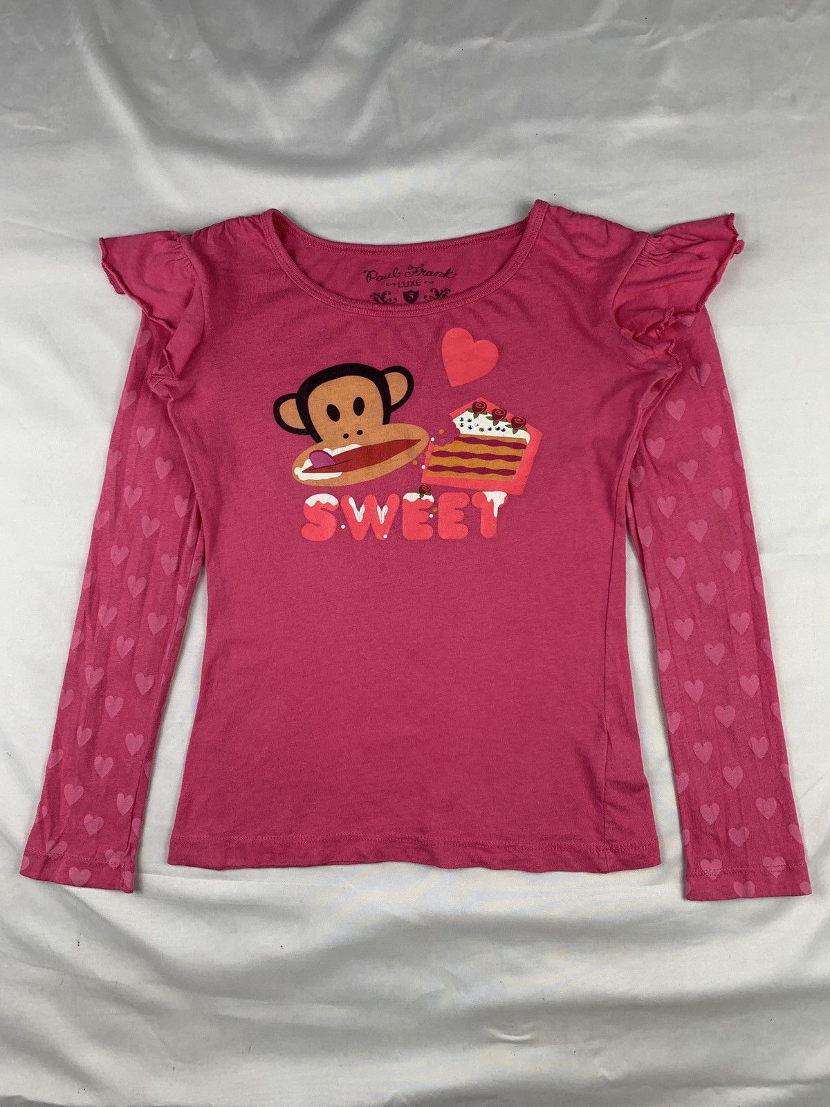 Paul Frank Pink Sweet Julius Love Longsleeve Baby Tee