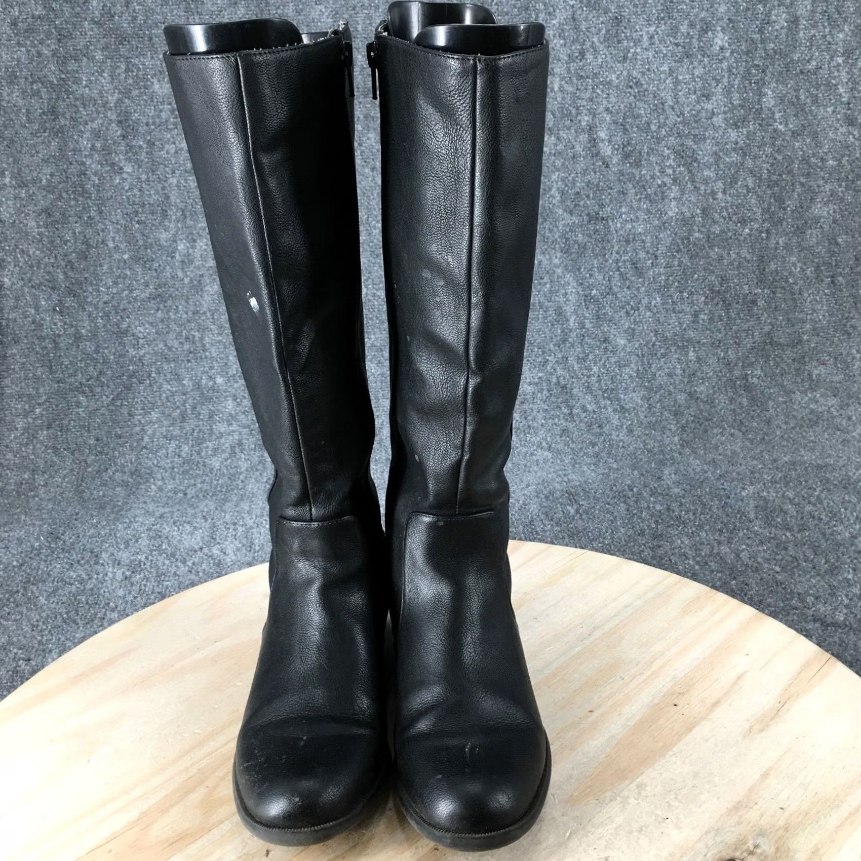 Vintage LifeStride Boots Womens 6 M Xandy Tall Knee High Black Faux Leather Round Toe Shoe Size 6 M Black Knee High Boots Womens Vintage No Size US 6 / IT 36 - 6 Thumbnail