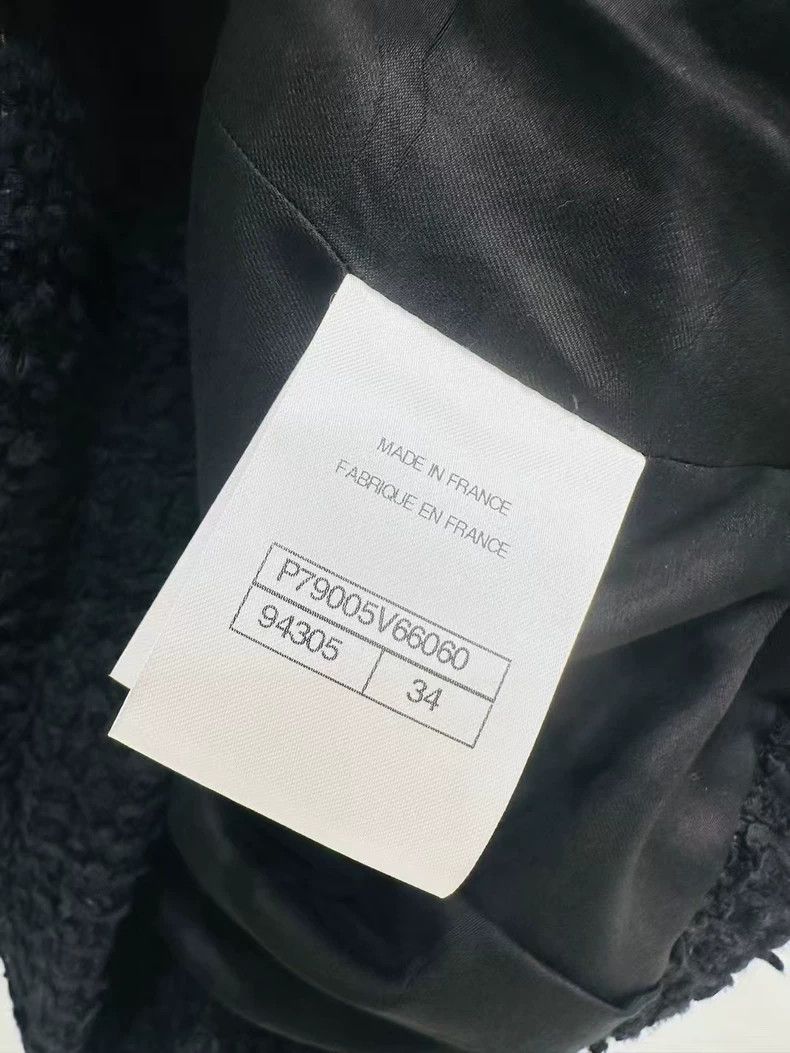 Chanel Chanel 25P black tweed white lapel short jacket Size XXS / US 00 / IT 34 - 8 Thumbnail