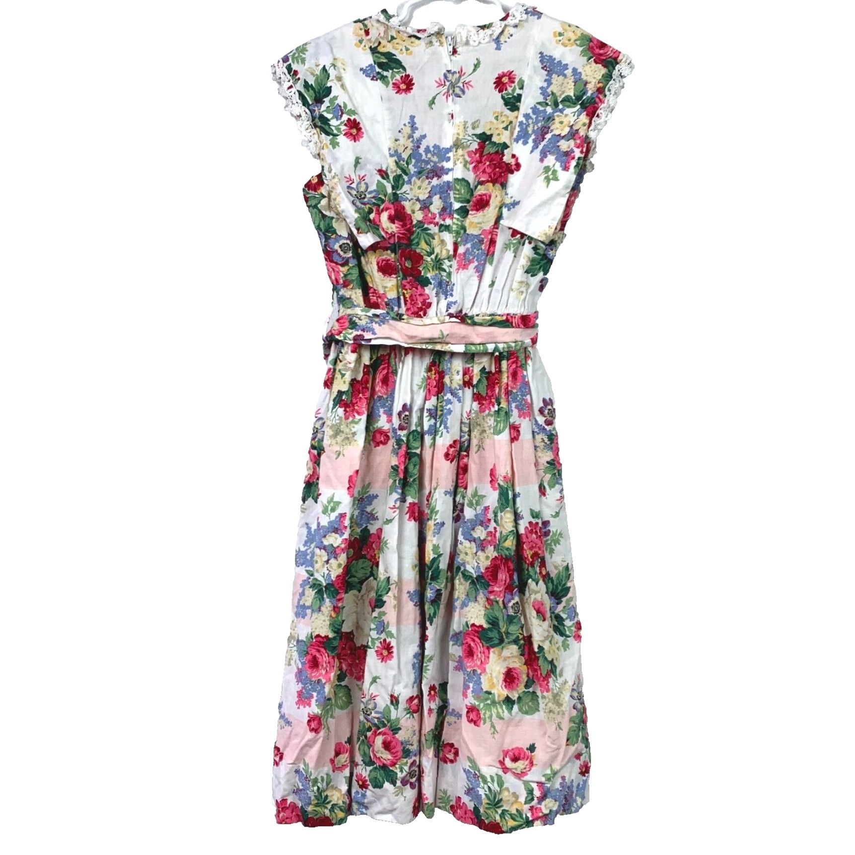 Vintage VINTAGE Jayne Copeland Cottagecore Dress Floral Girls 14 White 1970s 100% Cotton Womens Girls Size ONE SIZE - 3 Thumbnail