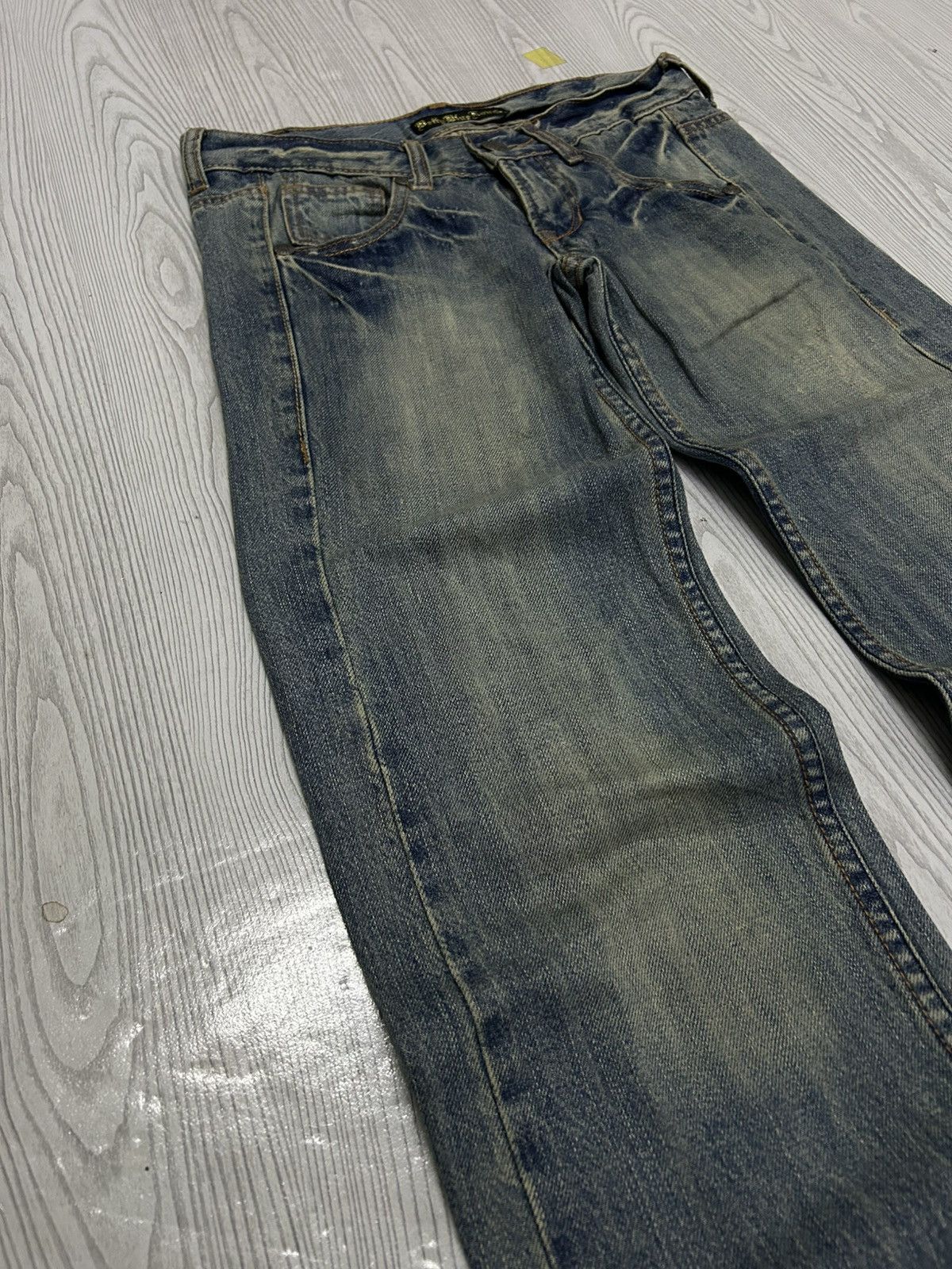 Le Grande Bleu (L.G.B.) Betty Blue Love Denim Fade Washed Patina Heavy Stacked Hem Size US 30 / EU 46 - 6 Thumbnail