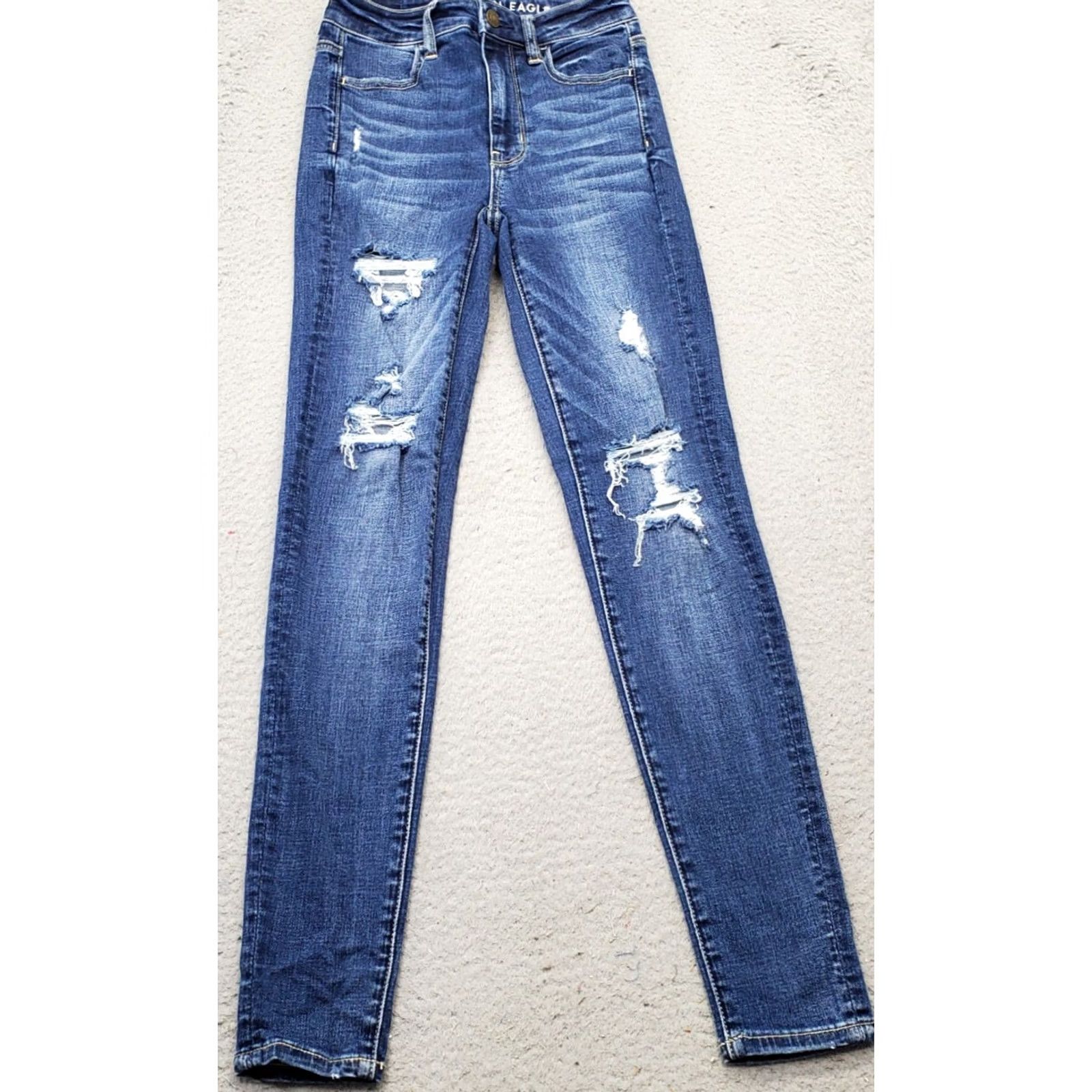 American Eagle Outfitters American Eagle Outfitters Jeans Womens Size 00 Blue Denim Super Stretch Skinny 5-Pocket Design Clothing Mens Women Lips? Size 24" / US 00 / IT 34 - 2 Thumbnail