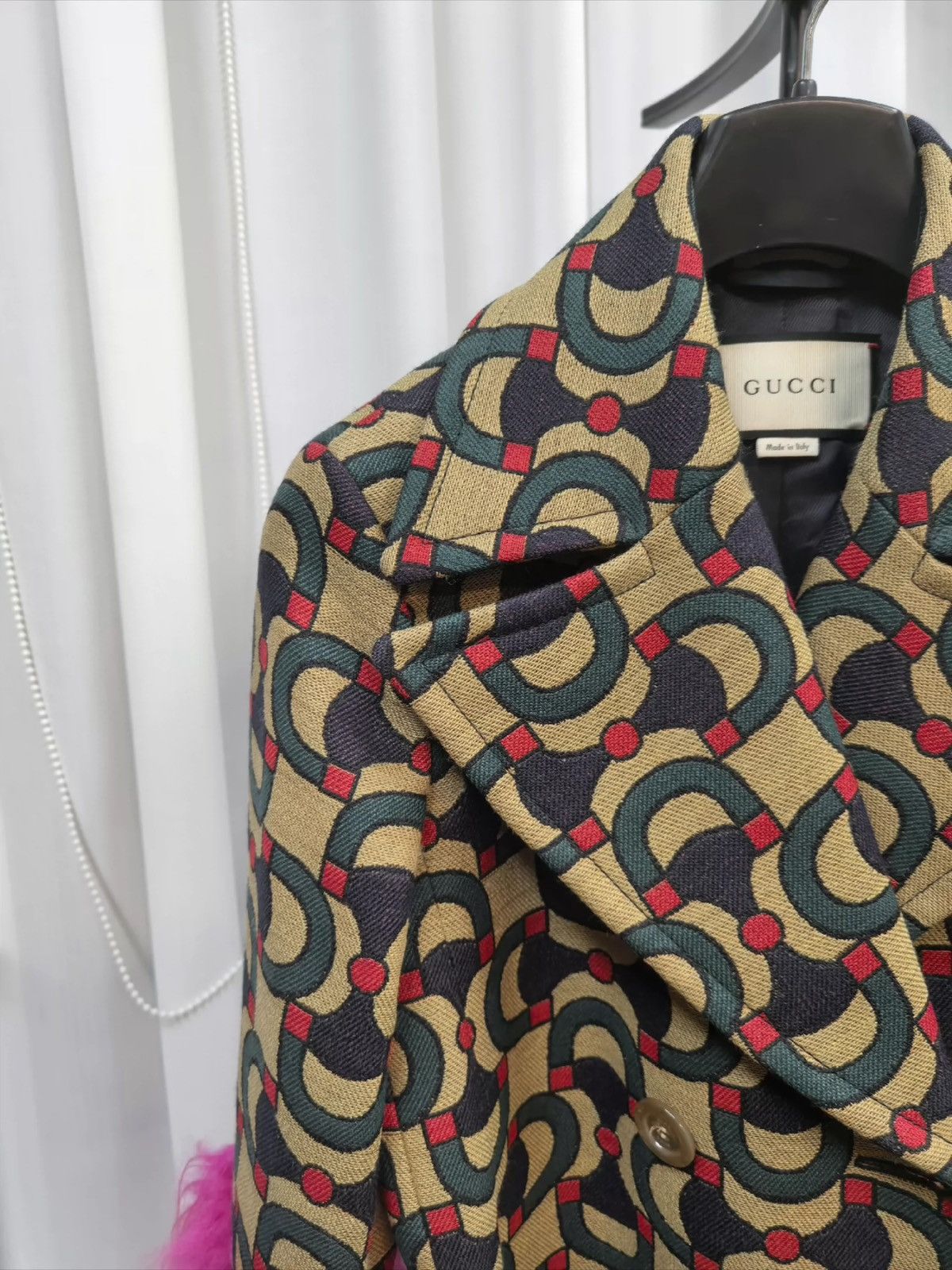 Gucci Rare Gucci Runway Fur-Cuffs Optic-Print Belted Coat Size S / US 4 / IT 40 - 5 Thumbnail