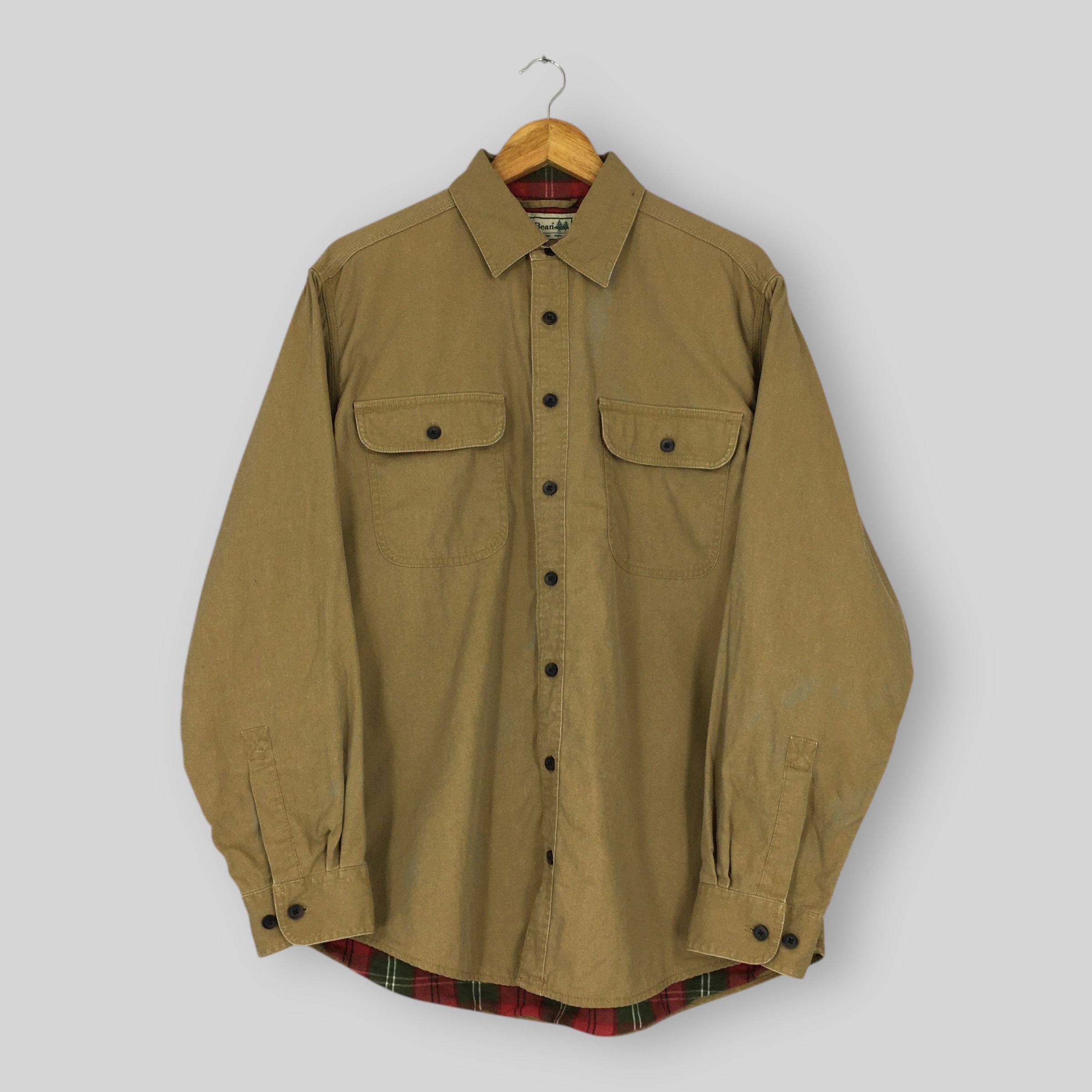 L.L. Bean Vintage LL Bean Flannel Lined Canvas Work Chore Shirt Medium Size US M / EU 48-50 / 2 - 1 Thumbnail