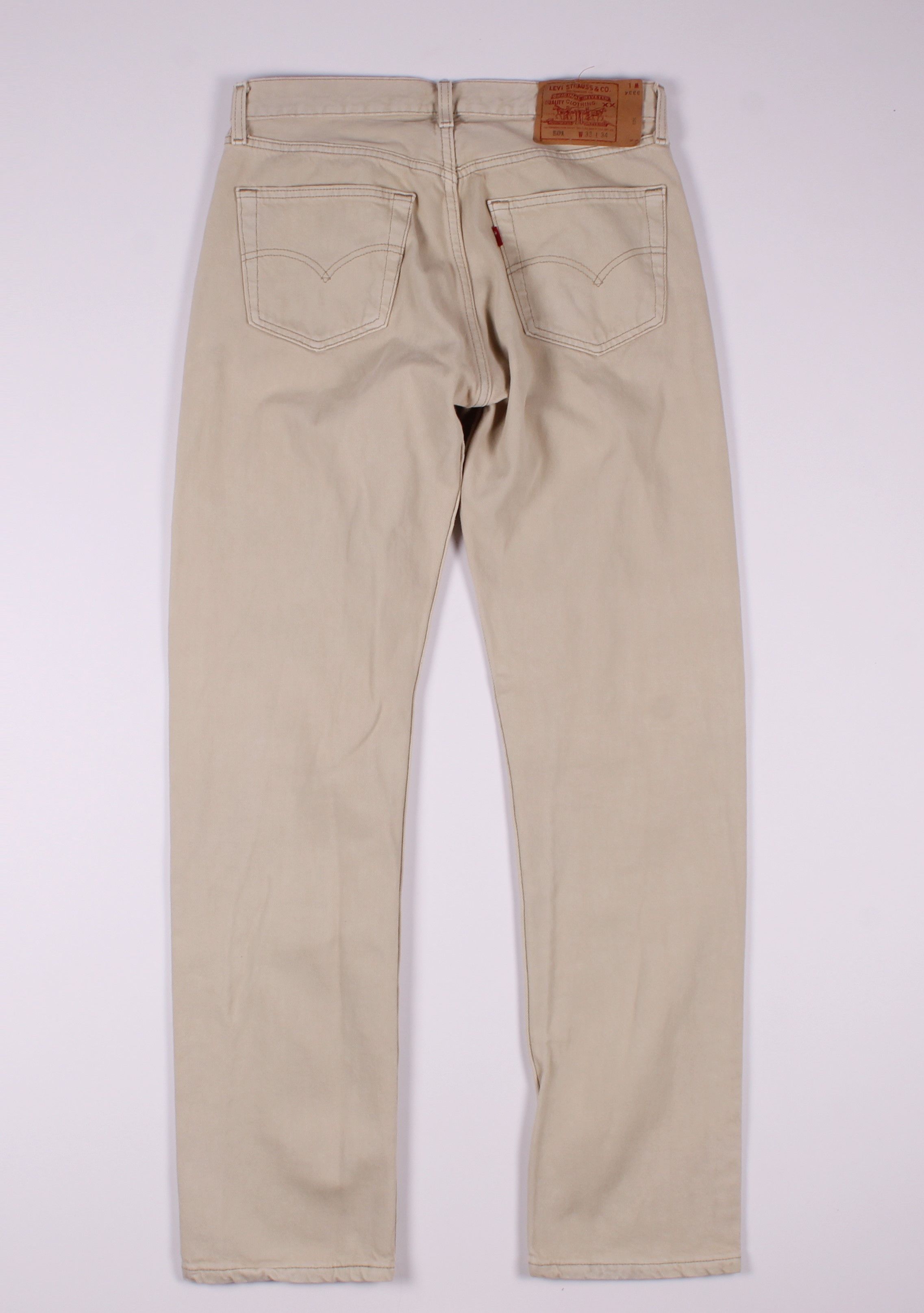 Levi's × Levi's Vintage Clothing Vintage 90's LEVI'S 501 Cream Straight Denim Jeans Size US 33 - 9 Thumbnail