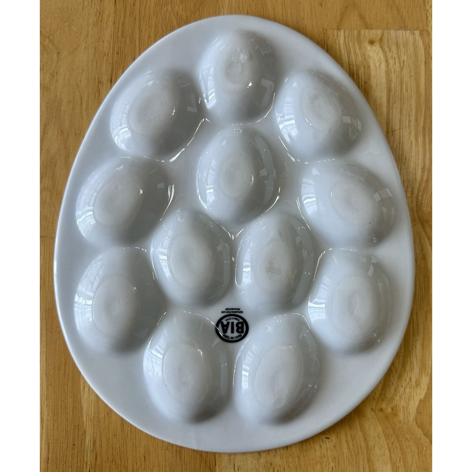 Other Bia Cordon Bleu Egg Dish White Deviled Egg Serving Plate Size ONE SIZE - 4 Thumbnail