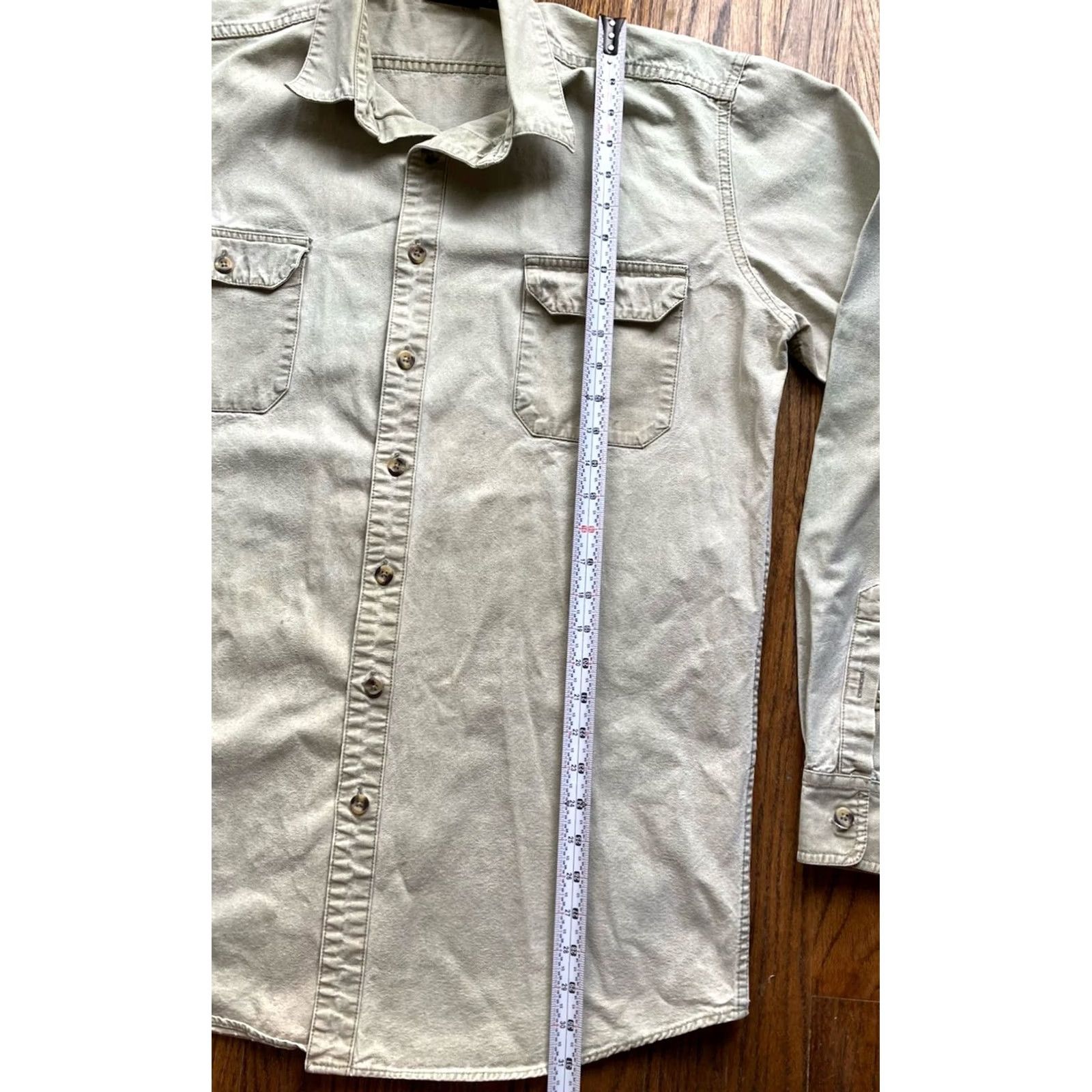 Patagonia VINTAGE Patagonia Canvas Work Shirt Mens LT Beige 90s Button-Up Long Sleeve Big & Tall Size US L / EU 52-54 / 3 - 7 Thumbnail