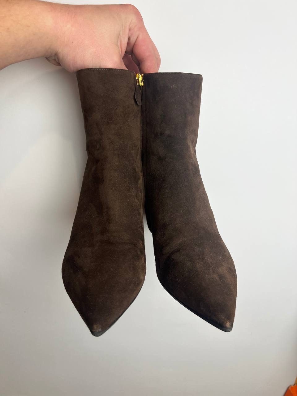 Prada PRADA Brown suede heeled ankle boots Size US 8.5 / IT 38.5 - 4 Thumbnail