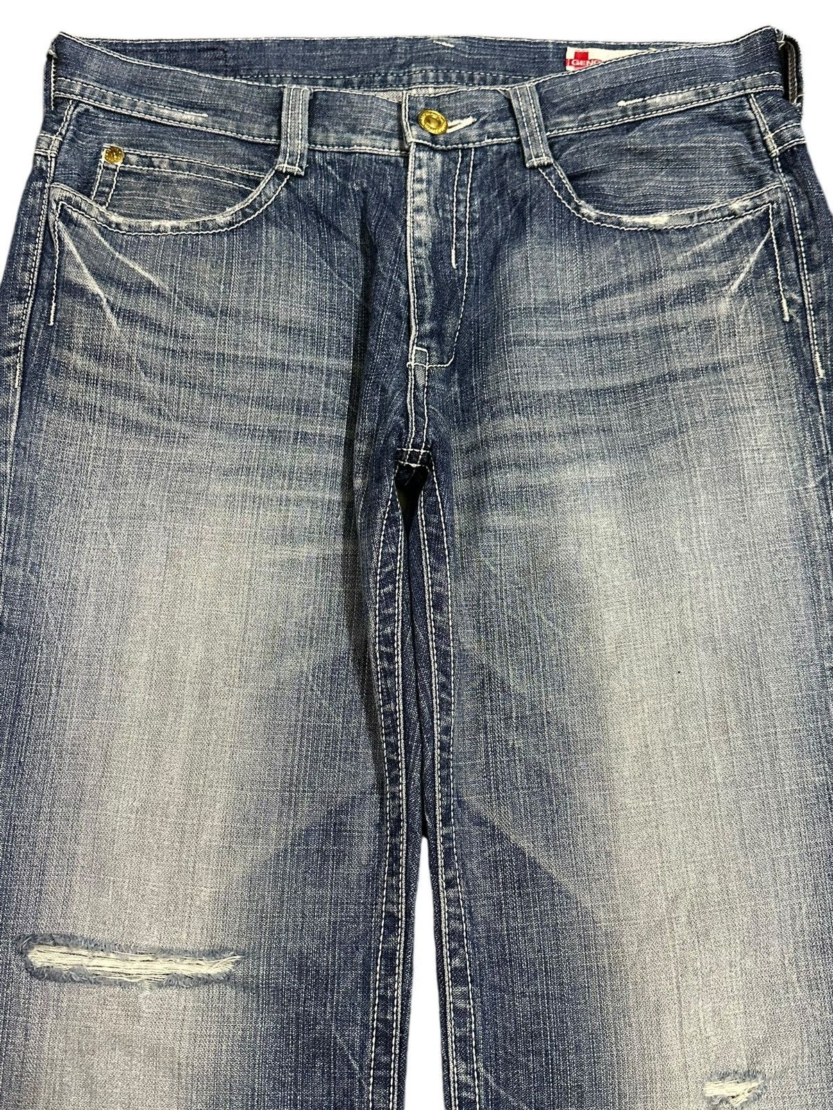 Japanese Brand Vintage Japanese Genoese Embroidered Cross Style Jeans Size US 34 / EU 50 - 3 Thumbnail