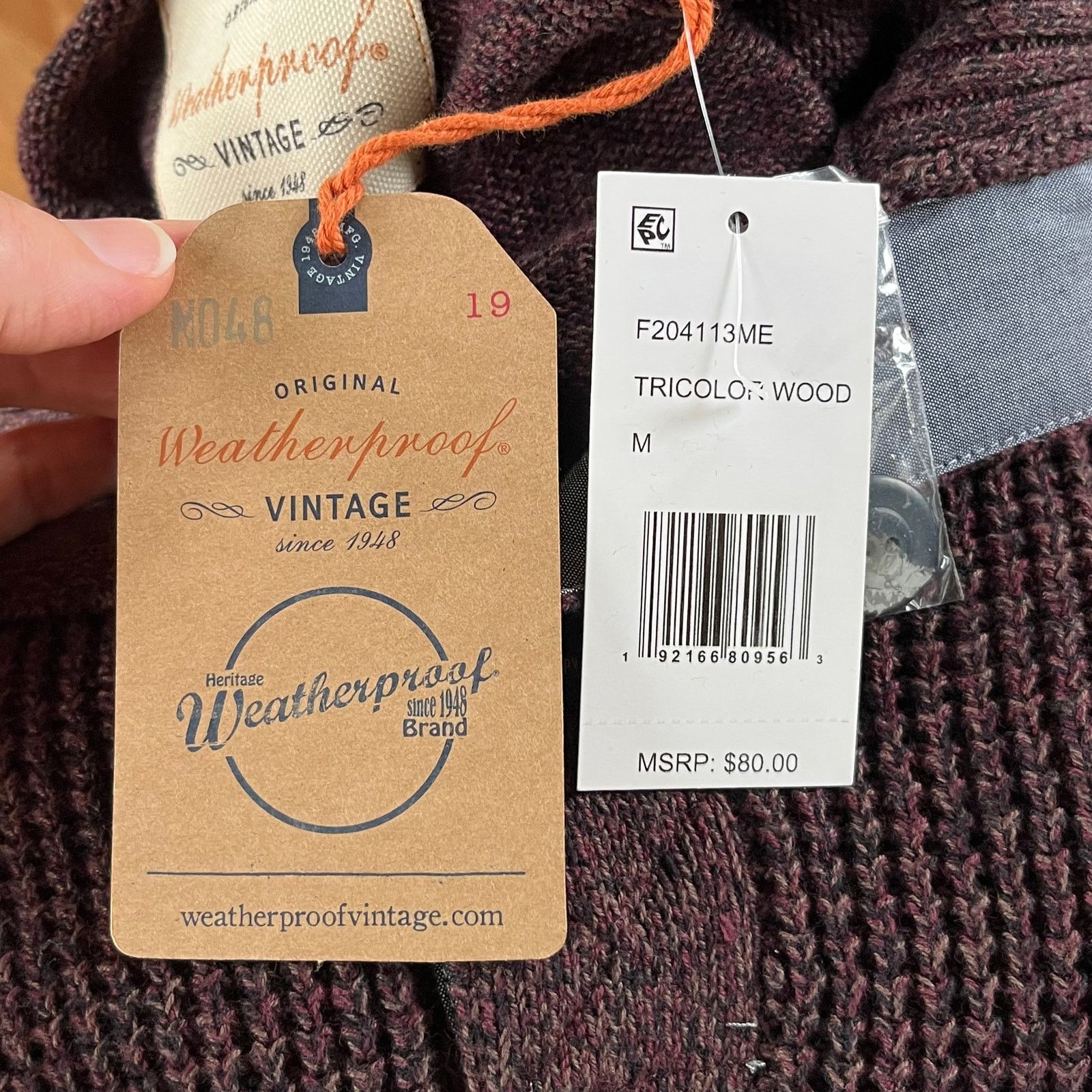 Weatherproof Weatherproof Vintage Brown Henley Pullover Sweater M. NEW Size US M / EU 48-50 / 2 - 5 Thumbnail