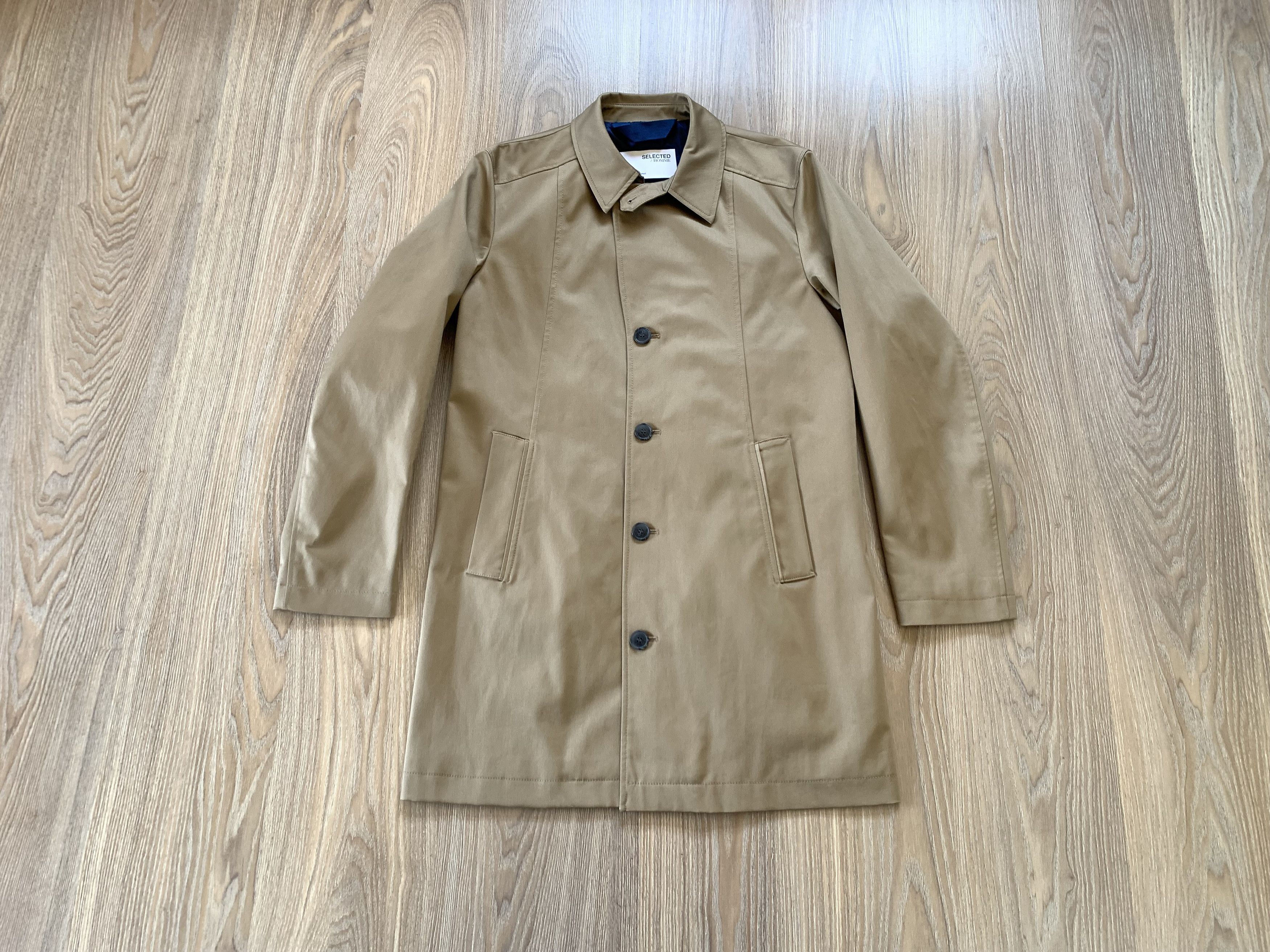 Selected Homme Selected Homme Timeless Men's Beige Jacket Coat Trench Size US S / EU 44-46 / 1 - 1 Thumbnail
