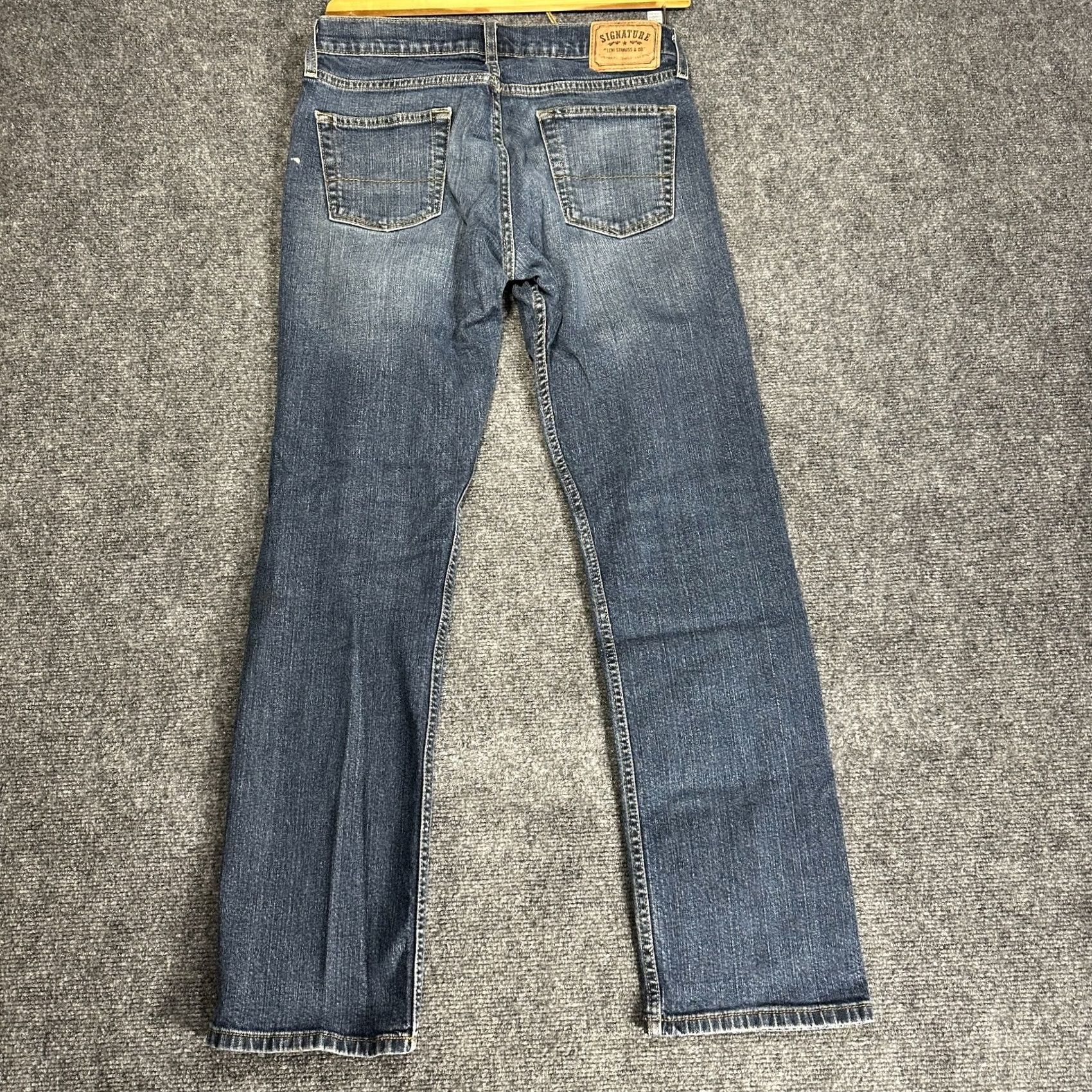 Levi's Levi's Signature Jeans Mens 30 Blue Cotton Denim 5-Pocket Straight Leg Regular Rise 31in Inseam Waist 30in Blue Size US 30 / EU 46 - 7 Thumbnail