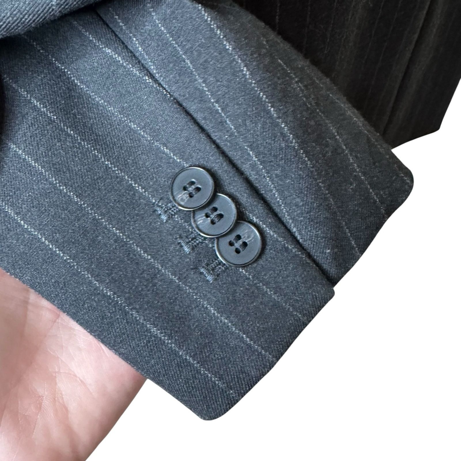 H&M H&M Oversized Charcoal Gray White Stripe Pinstripe Blazer Size M / US 6-8 / IT 42-44 - 6 Thumbnail