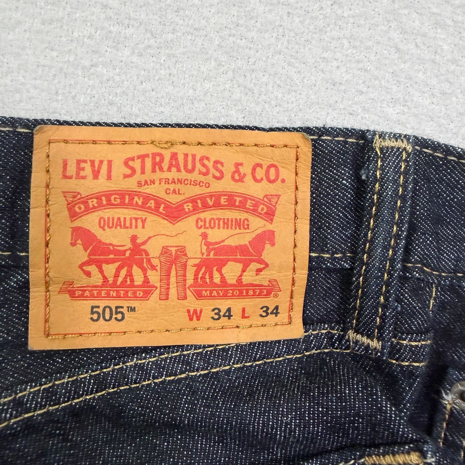 Levi's Levis 505 Regular Fit Jeans Men's 34x34 Dark Wash Western Size US 34 / EU 50 - 6 Thumbnail