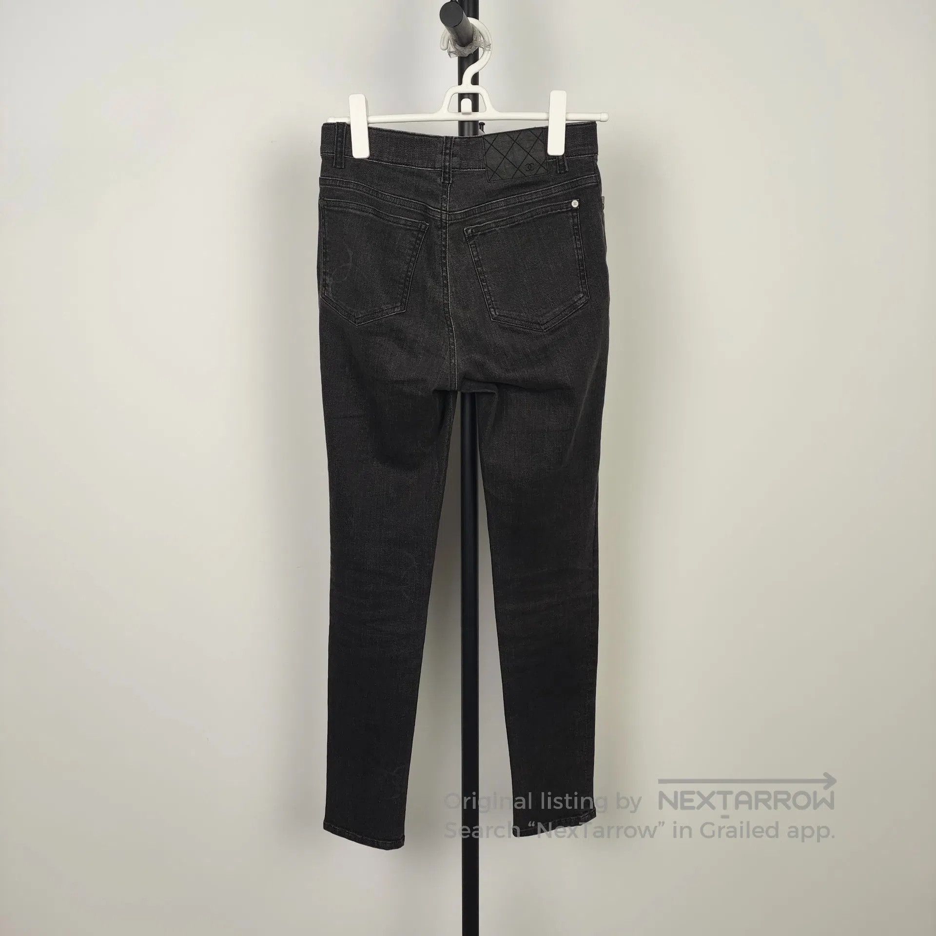 Chanel Chanel Black Large Double C Logo Long Pencil Pants| Size 35" - 2 Thumbnail