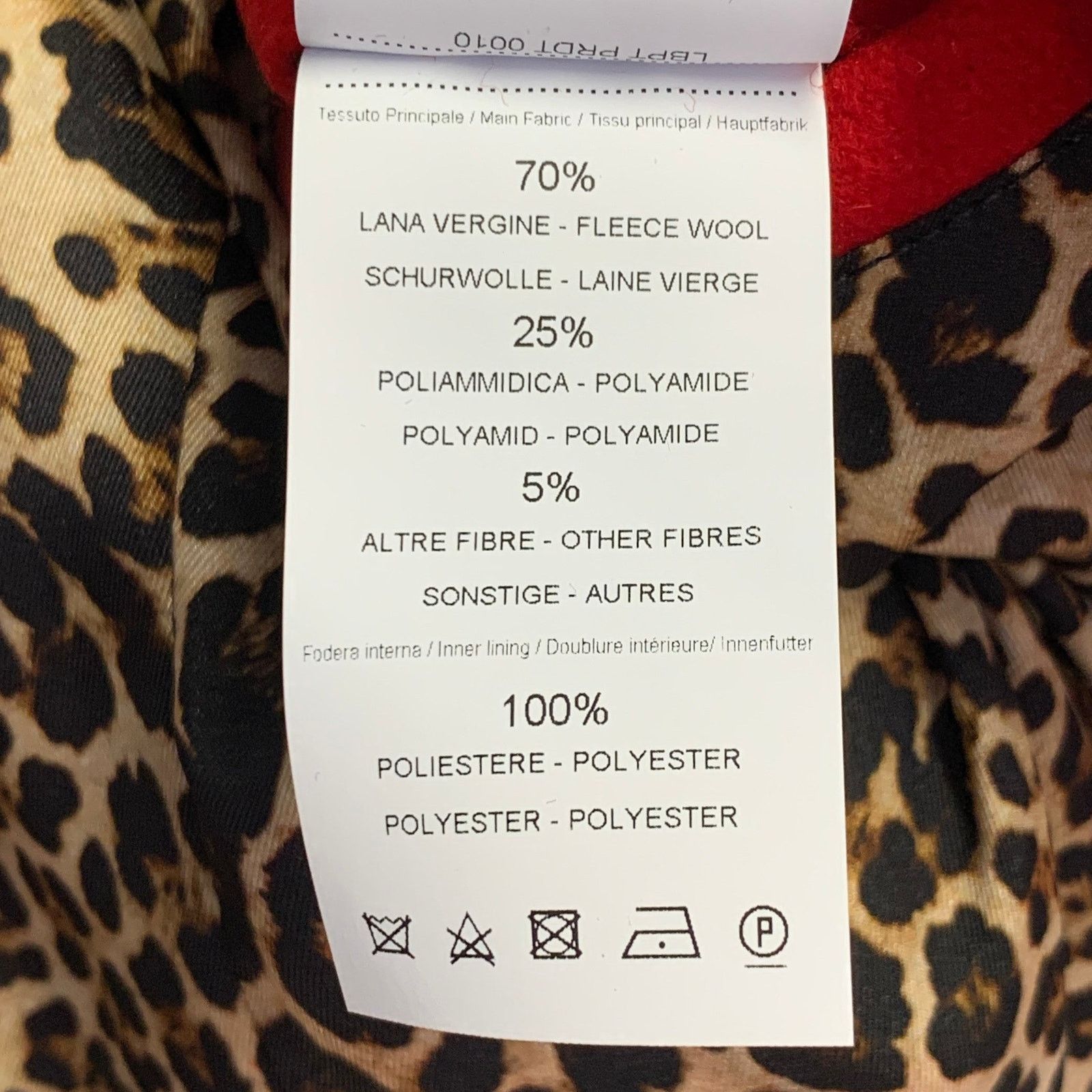 Other PT TORINO Size 42 Red Wool Belted Zip Up Biker Jacket Size US L / EU 52-54 / 3 - 7 Thumbnail
