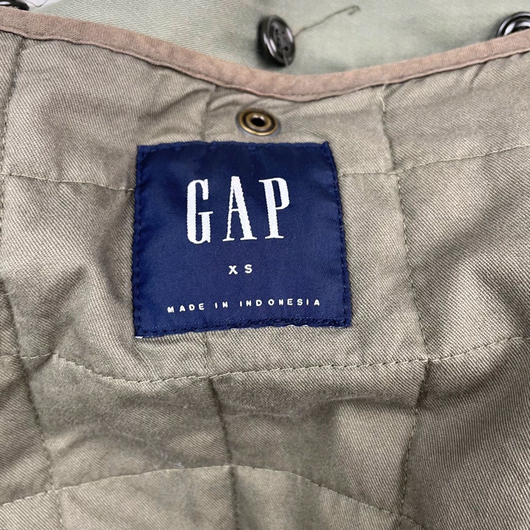 Gap Gap Military Jacket XS Green 100% Cotton Full Zip Removable Quilted Lining Mens Size US XS / EU 42 / 0 - 4 Thumbnail