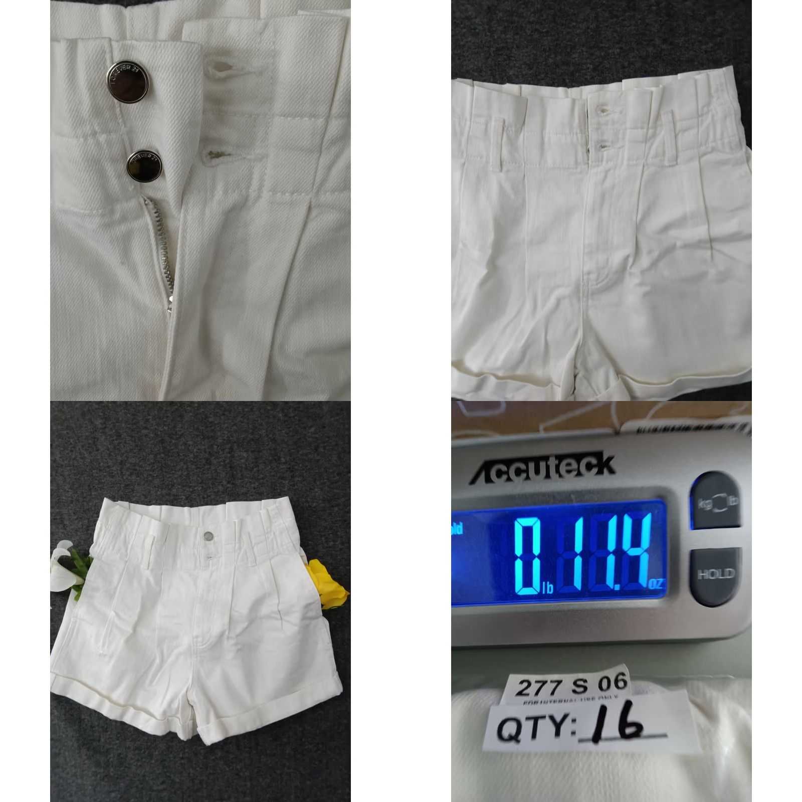 Forever 21 FOREVER 21 Denim Shorts Women's 28 Ivory Cuffed 2-Button Closure Belt Loops Mid Rise Inseam 2.5" Size 28" / US 6 / IT 42 - 8 Thumbnail